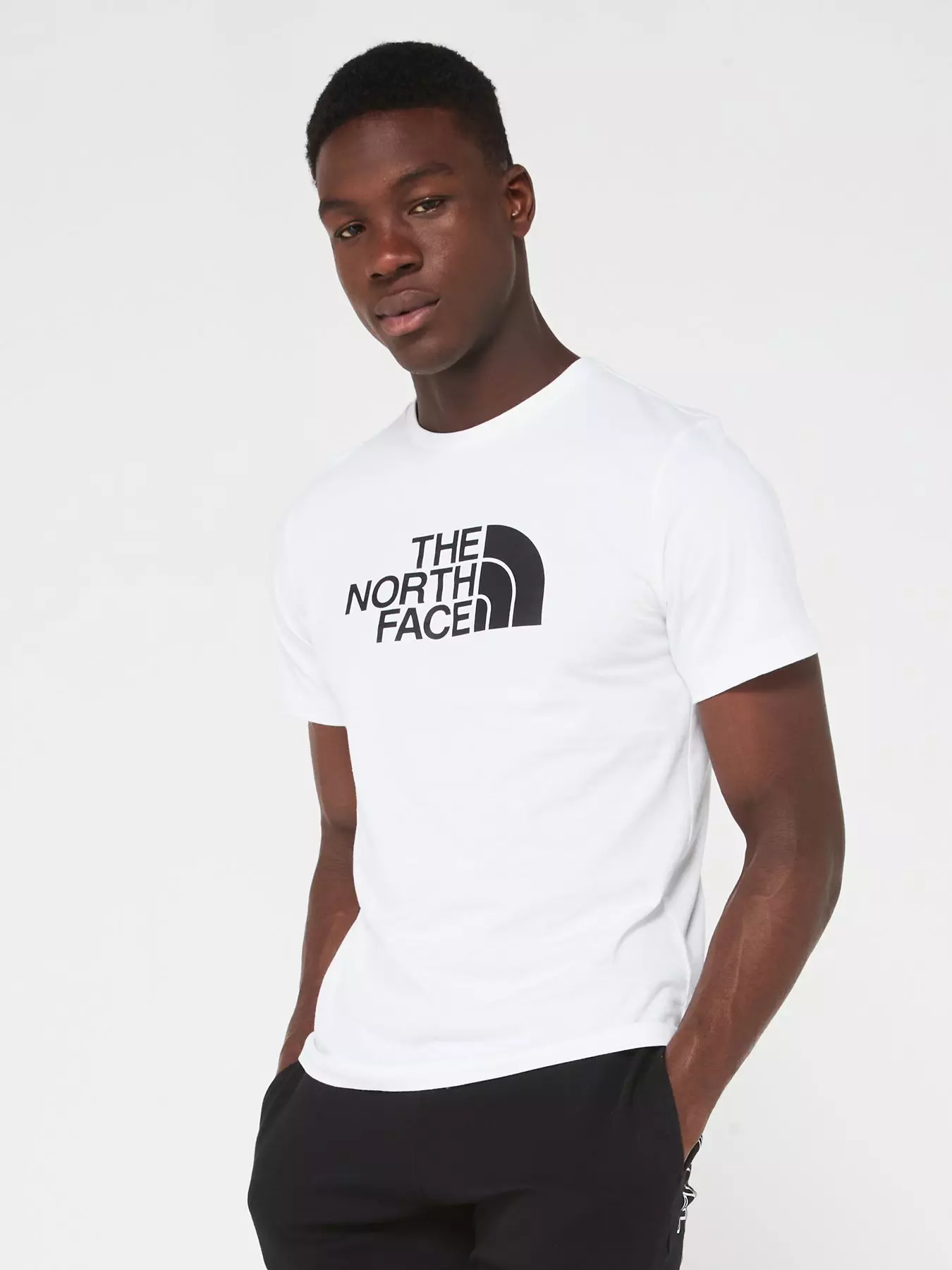 The North Face Men's T-Shirt Short Sleeve Casual Fine Box Logo Crewneck  Shirt, White / Black, L