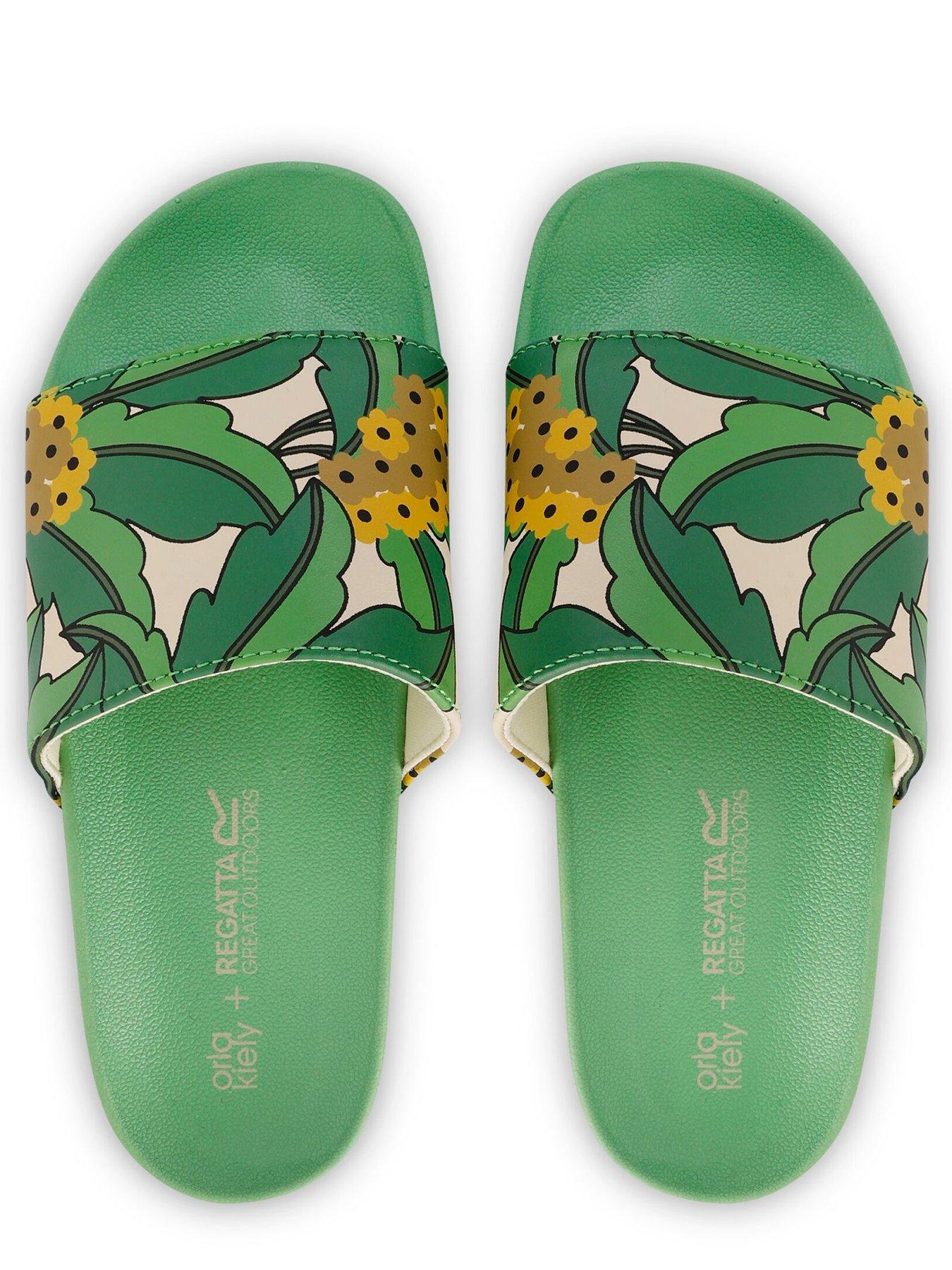 regatta-orla-kiely-slides-greenoutfit