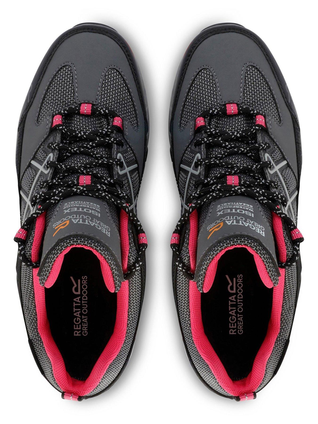 Image 6 of 7 of Regatta Womens Samaris Low Walking Shoes -grey/pink