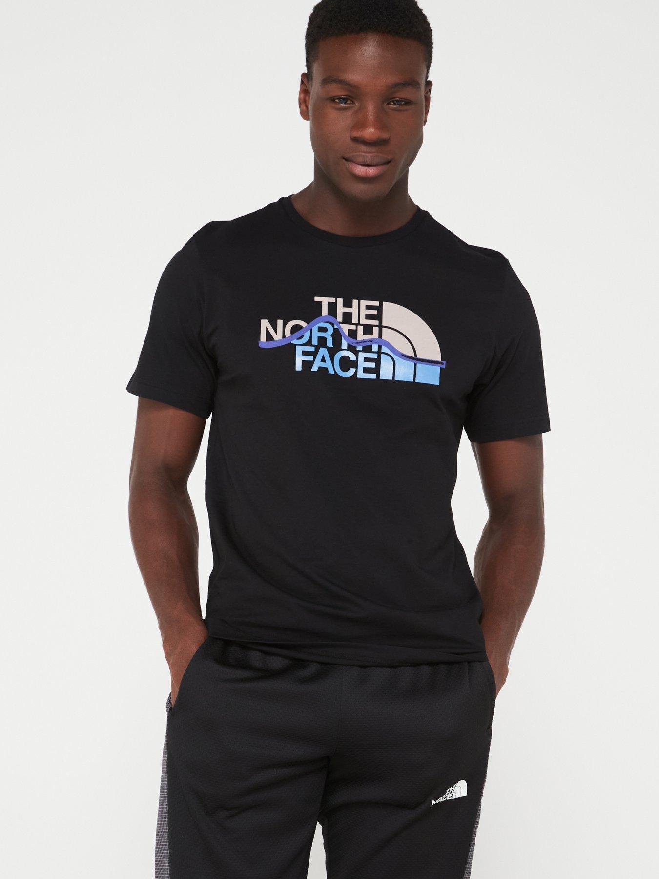 THE NORTH FACE Mens Short Sleeve Mountain Line Tee - Black