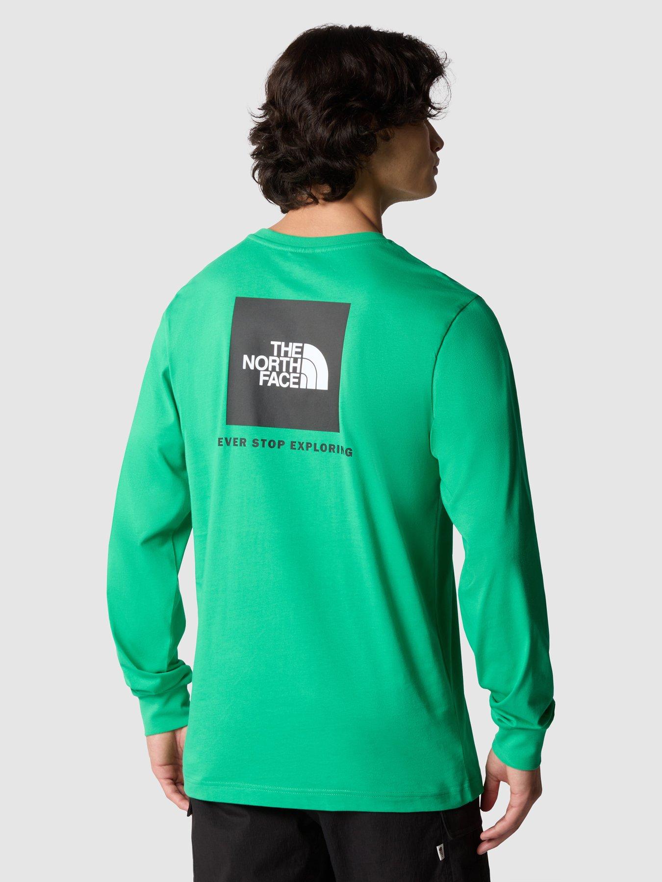 the-north-face-mens-long-sleeve-redbox-tee-greenstillFront