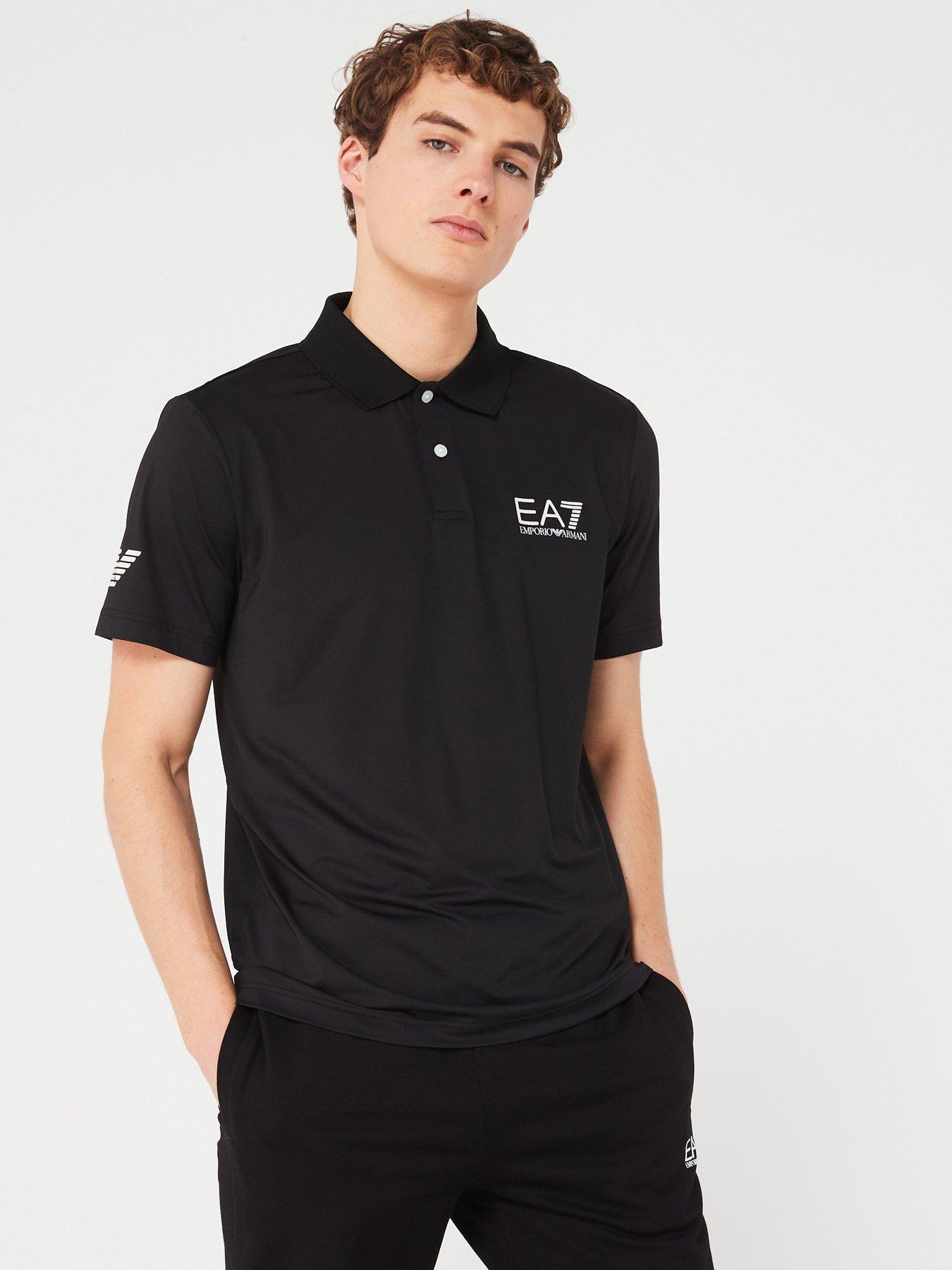 Image 1 of 4 of EA7 Emporio Armani EA7 Emporio Armani Tennis Polo Shirt - Black
