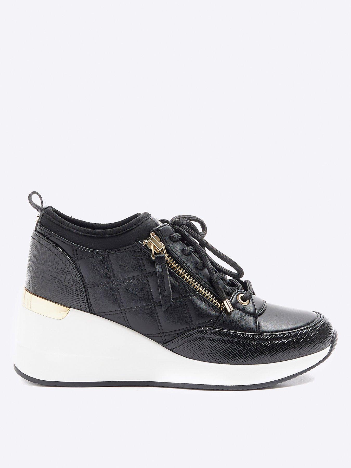 river-island-quilted-zip-wedge-runner-black