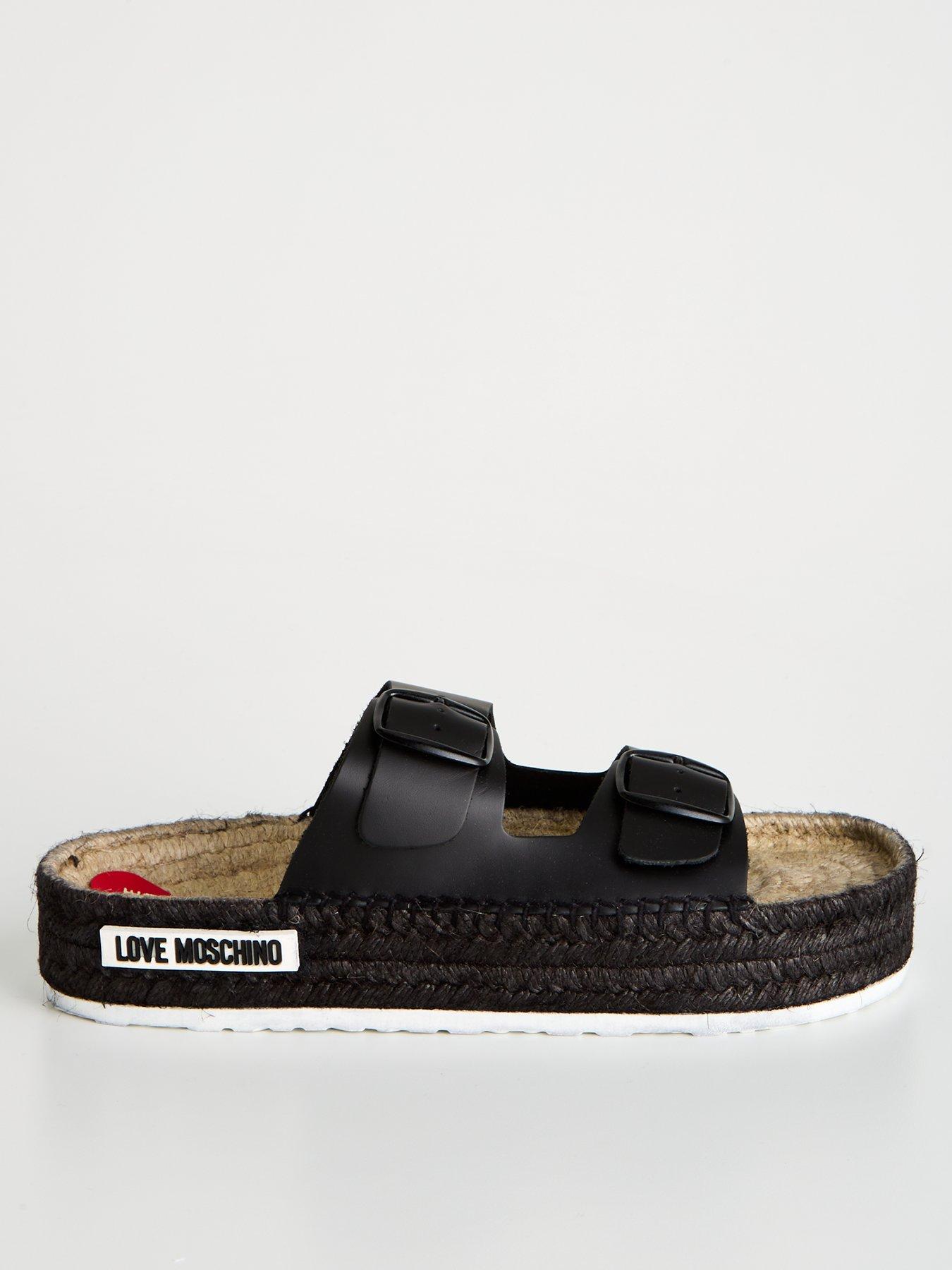 love-moschino-woven-chunky-double-strap-sandals--nbspblacknbsp