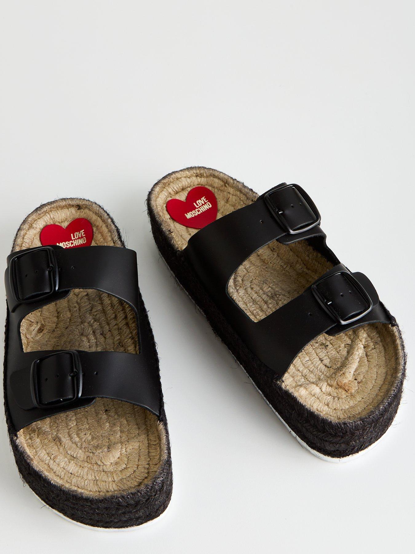 love-moschino-woven-chunky-double-strap-sandals--nbspblacknbspoutfit