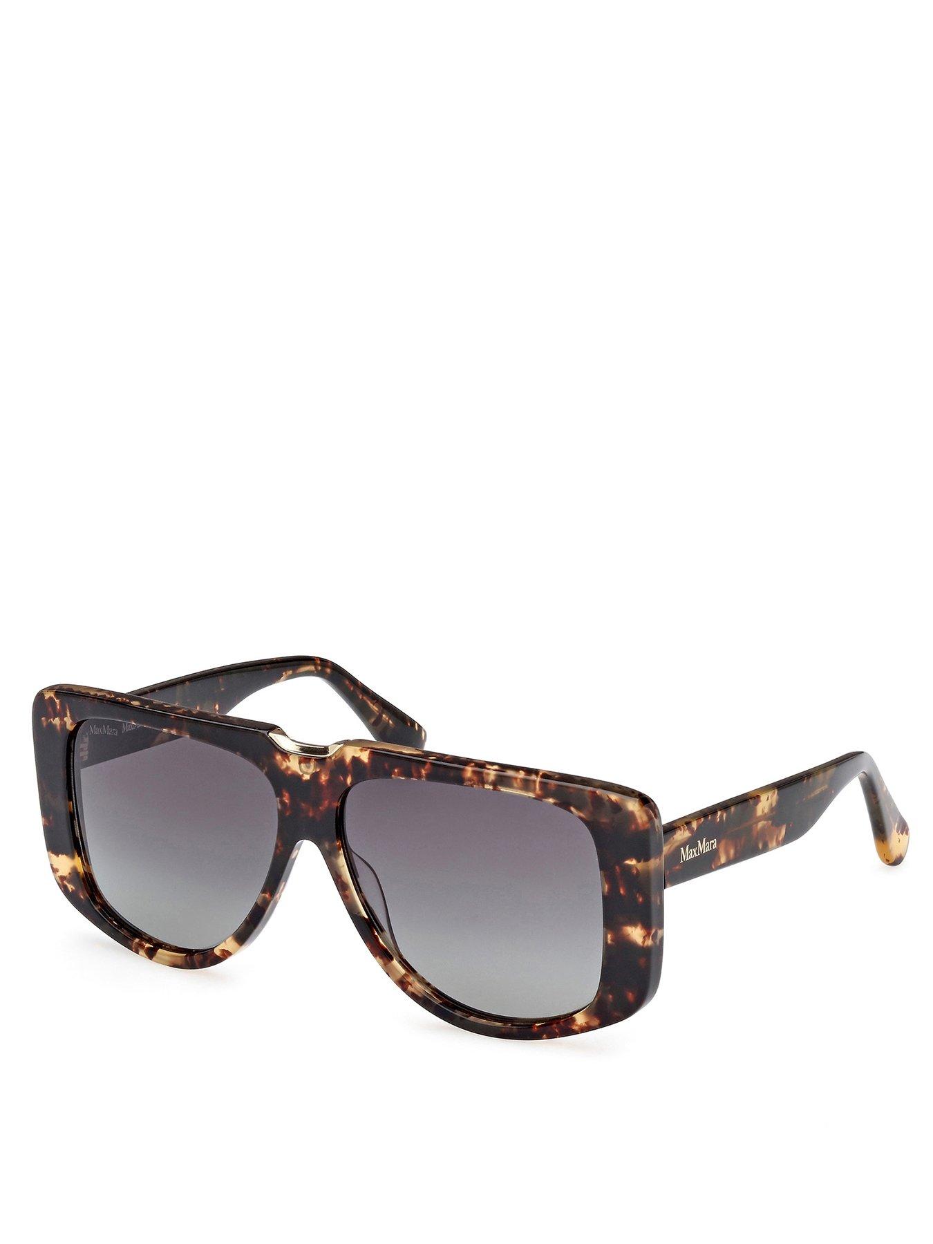 Image of Max Mara Max Mara Dark Havana Shield Sunglasses