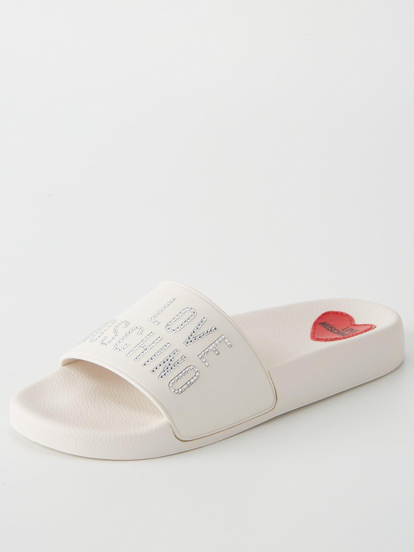 love-moschino-crystal-logo-sliders-white