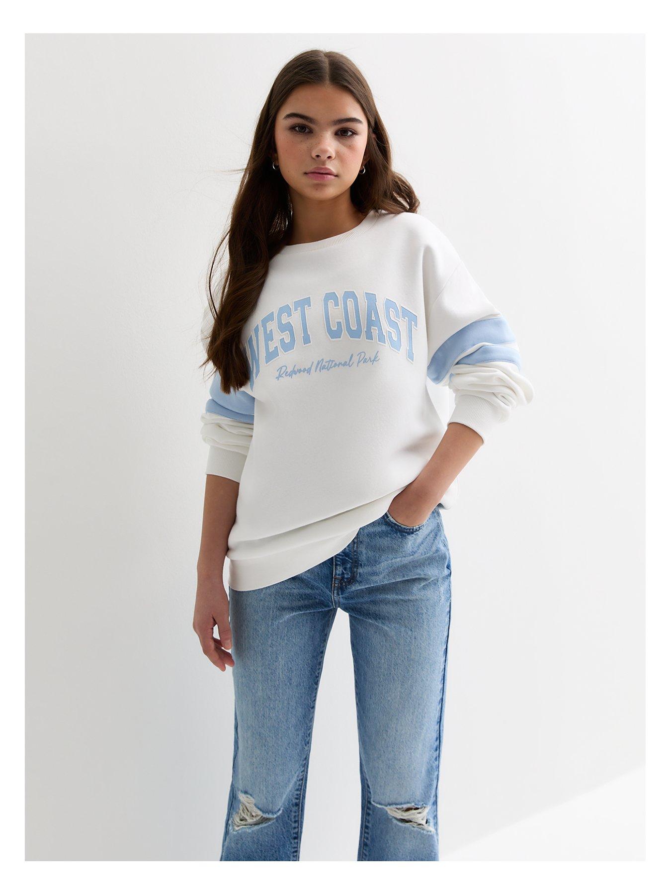 Girls Off White West Coast Logo Longline Sweatshirt