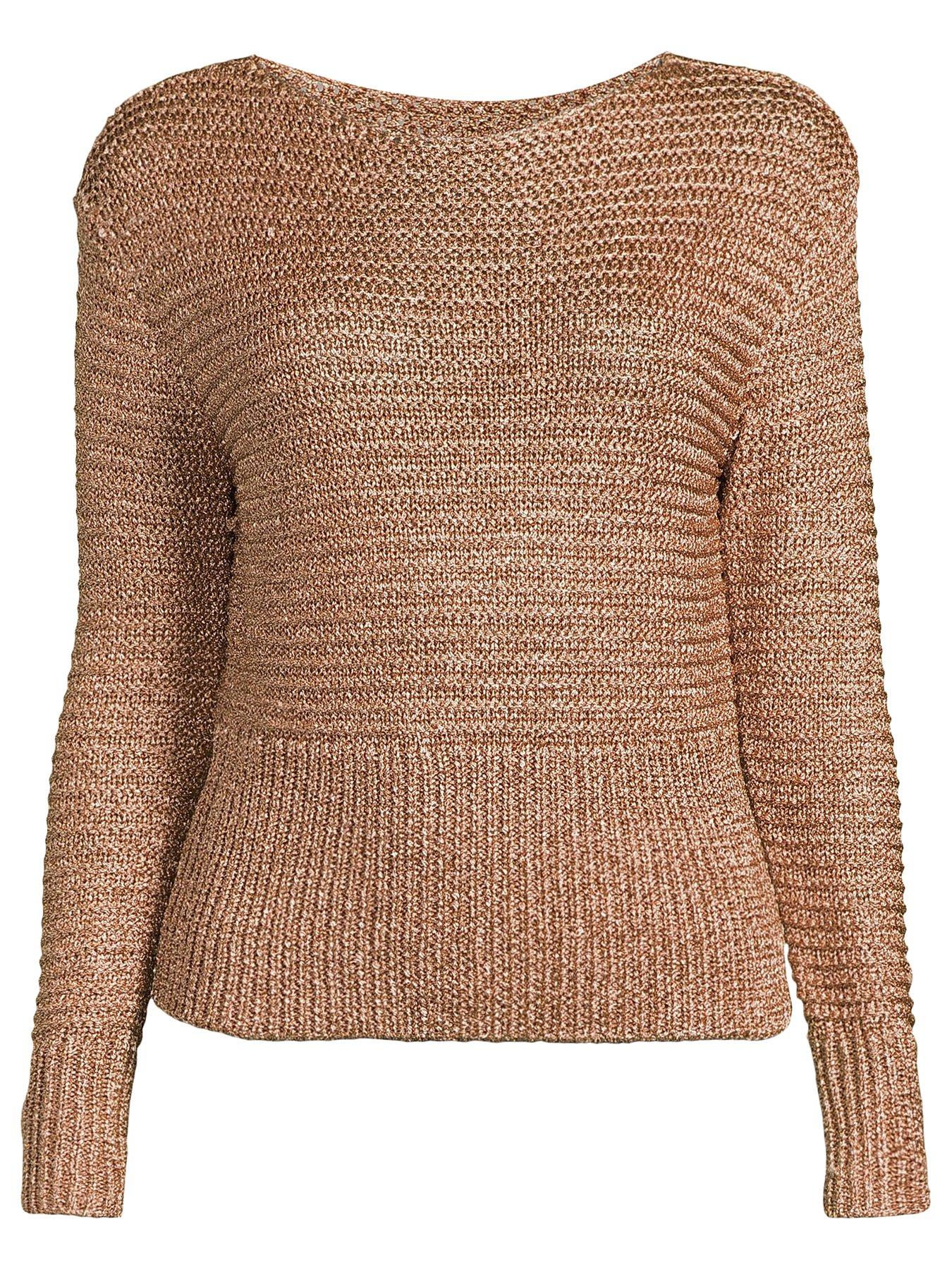 michelle-keegan-lurex-knitted-waisted-jumper-bronzedetail