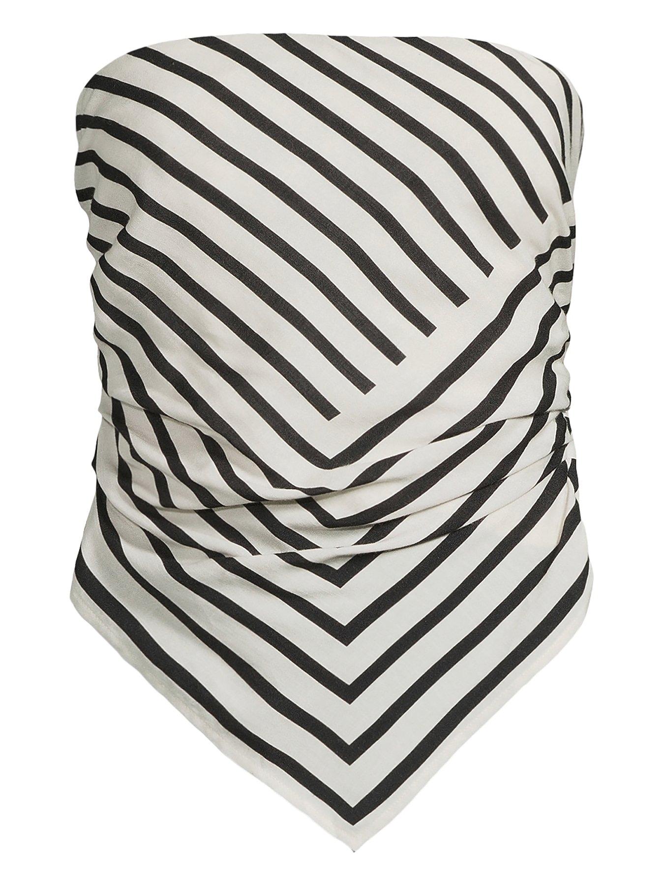 michelle-keegan-bandeau-stripe-top-whiteblackdetail