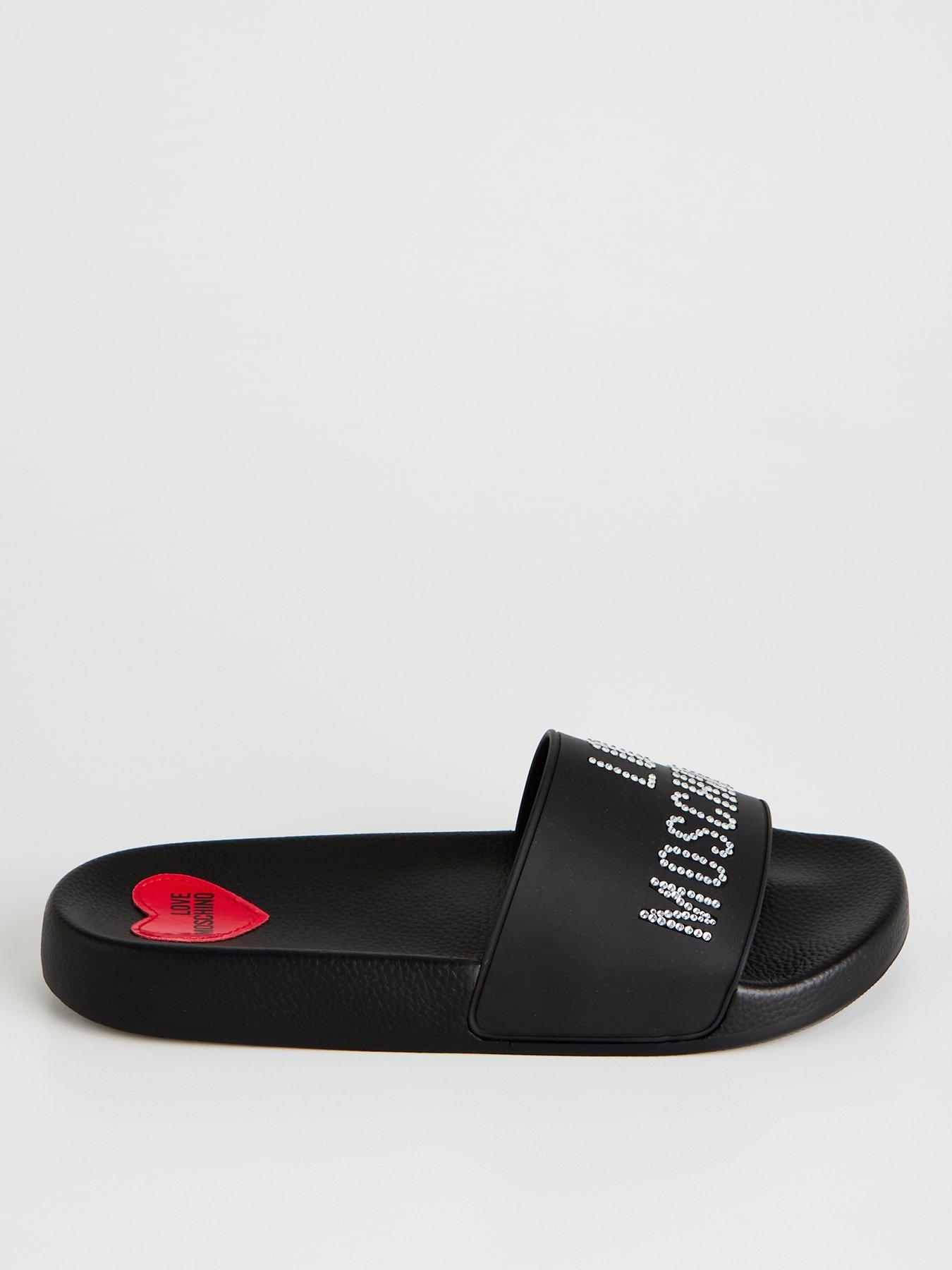 Image 2 of 6 of LOVE MOSCHINO Logo Sliders - Black