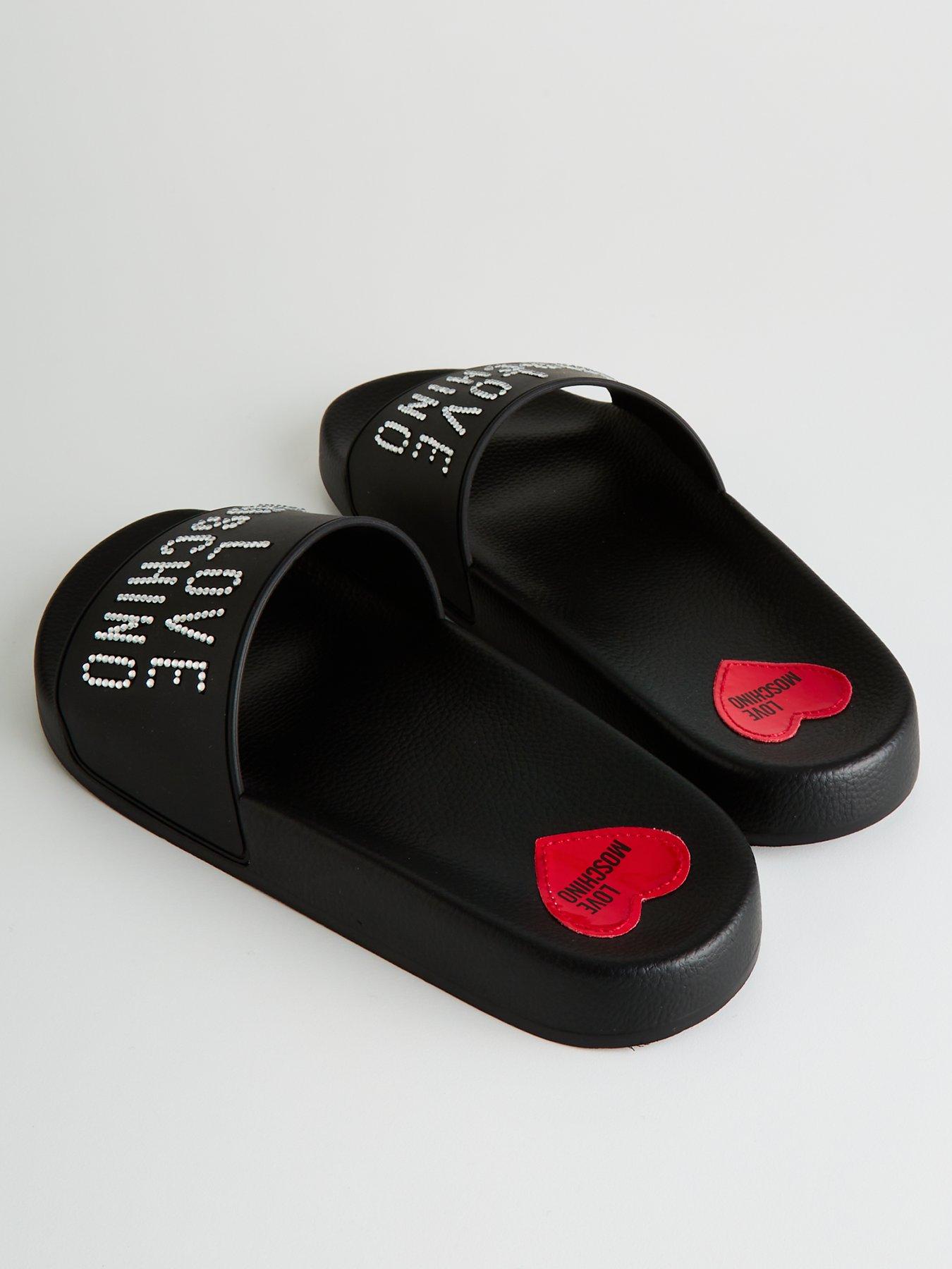 Image 3 of 6 of LOVE MOSCHINO Logo Sliders - Black