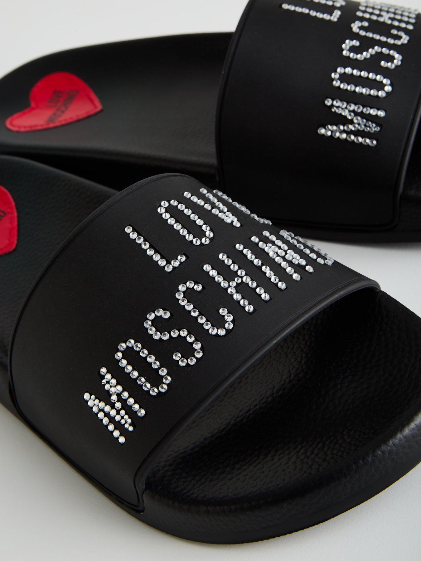 Image 6 of 6 of LOVE MOSCHINO Logo Sliders - Black