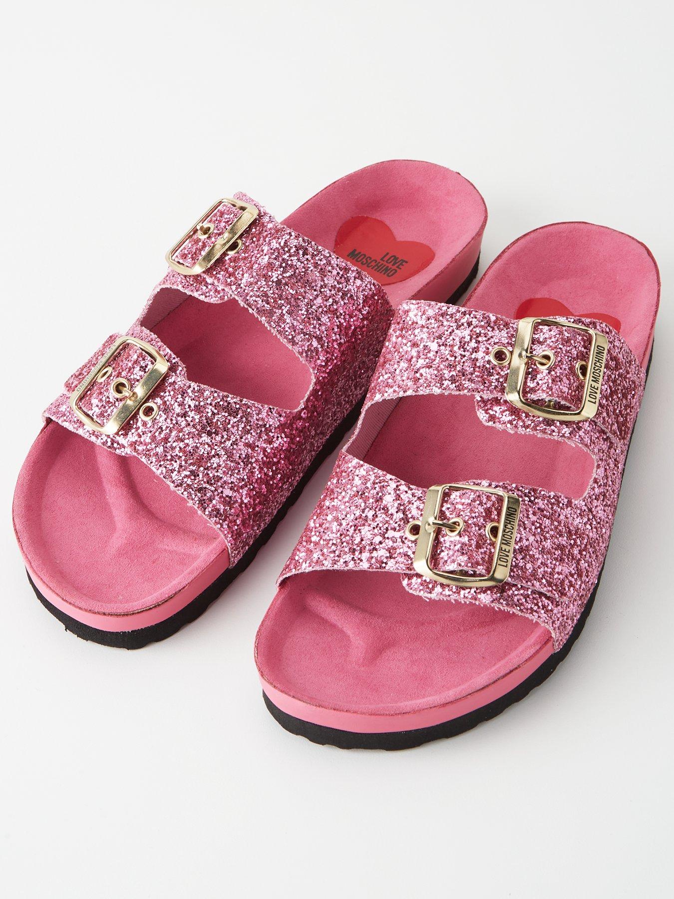 Double strap sales glitter sandals