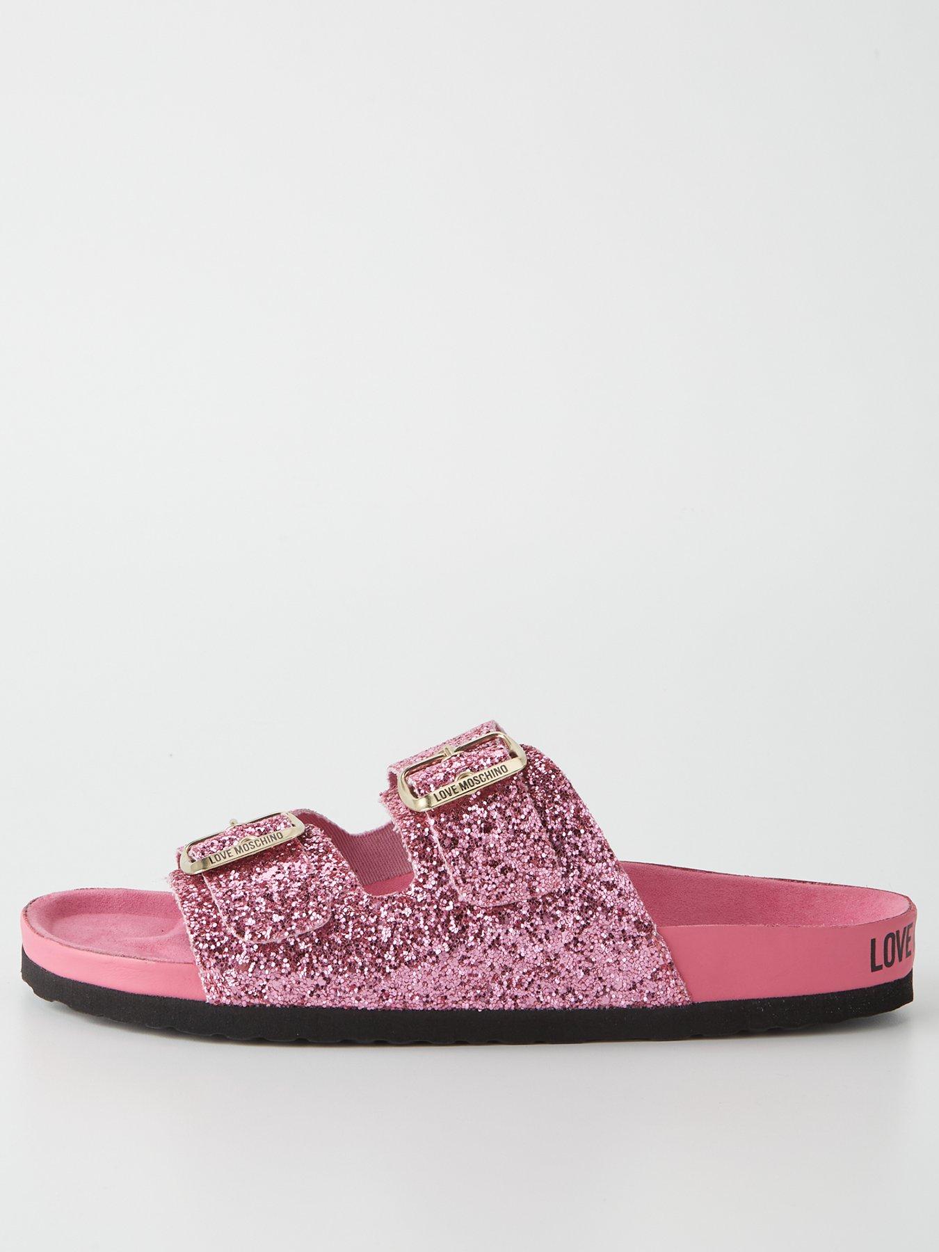 Double strap hot sale sandals glitter