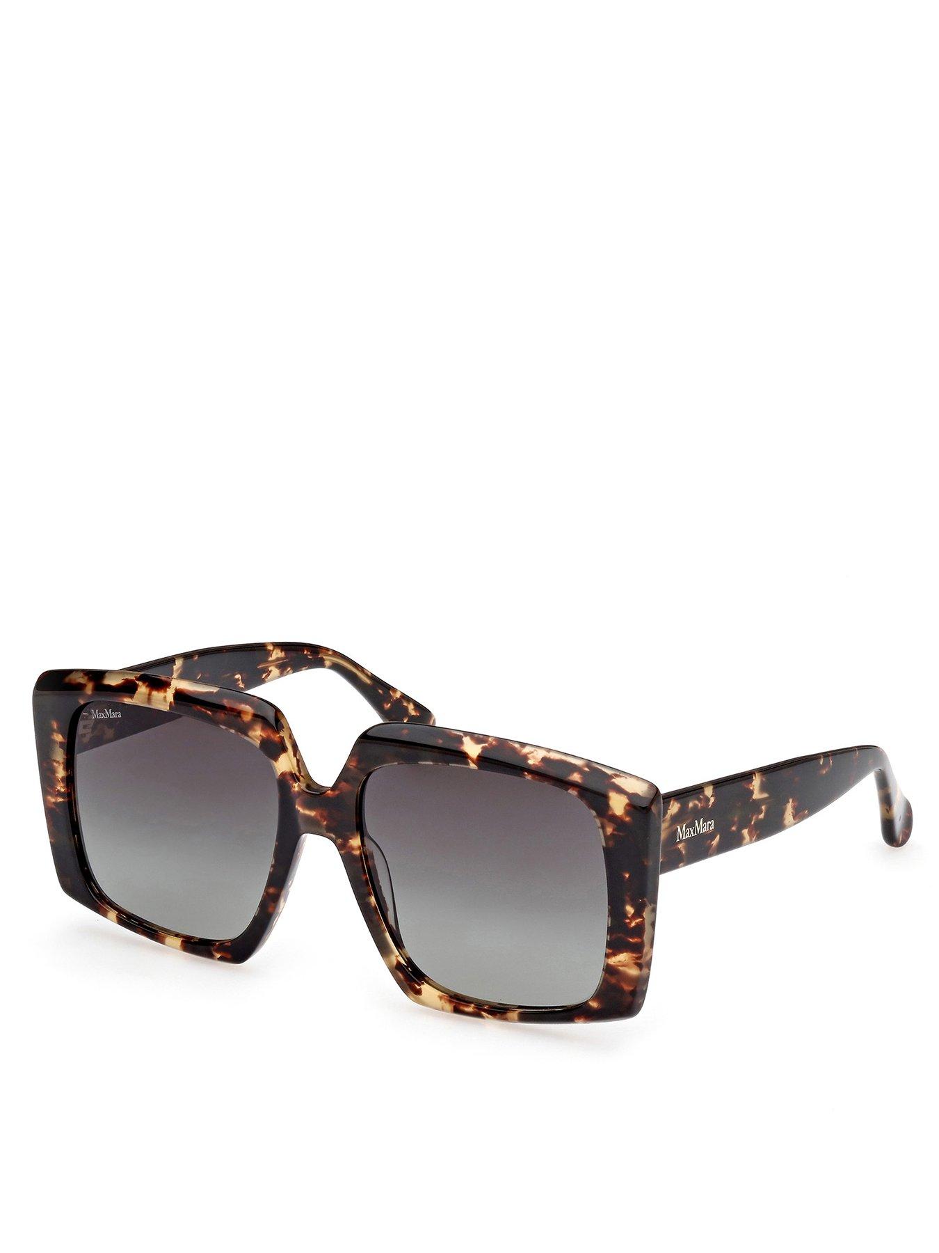 Image of Max Mara Max Mara Dark Havana Geometric Sunglasses