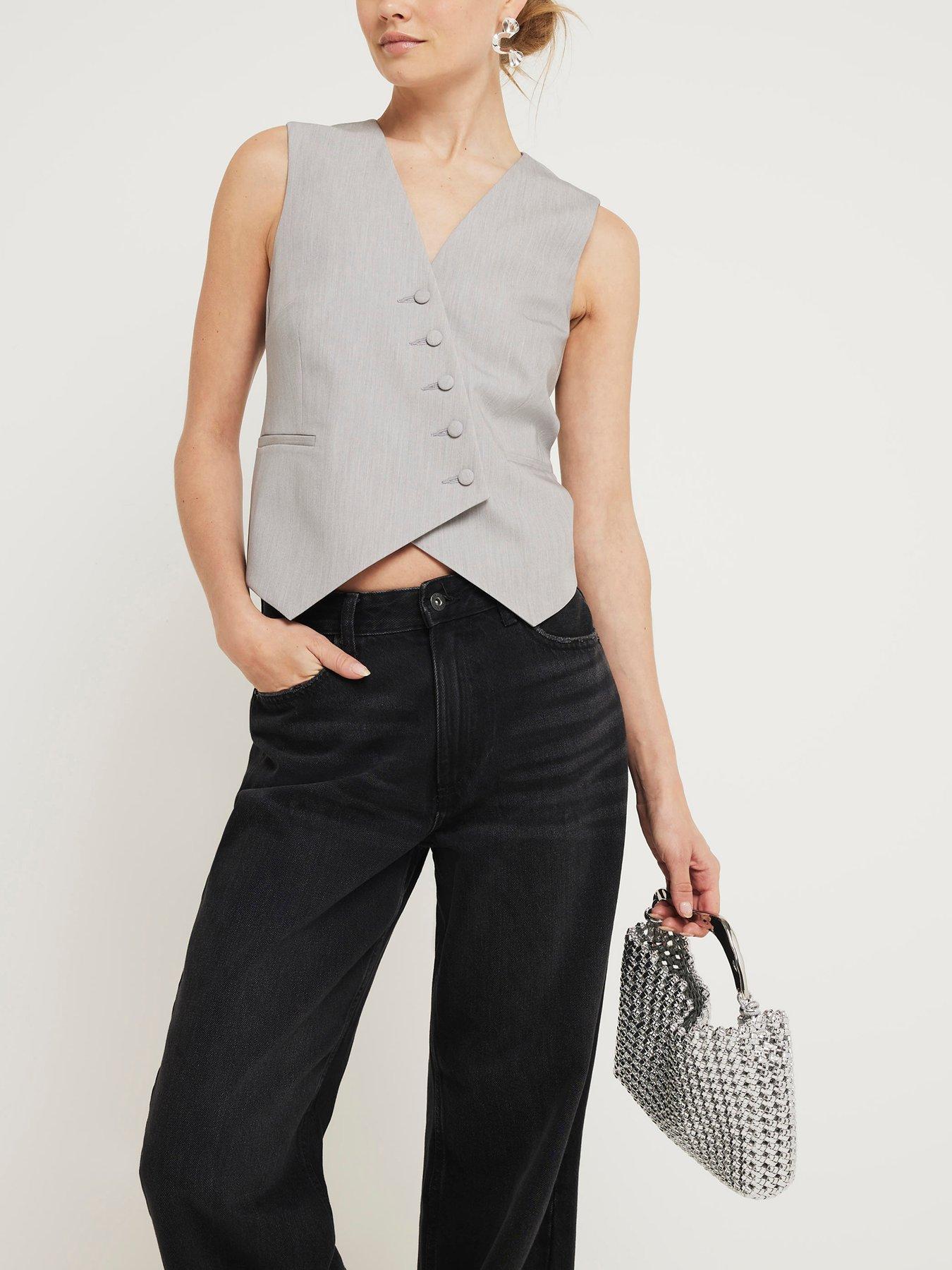 river-island-asymmetric-waistcoat-grey