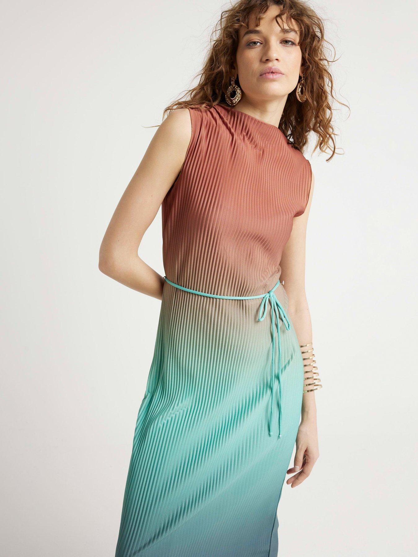 river-island-ombre-mesh-midi-dress-brownoutfit