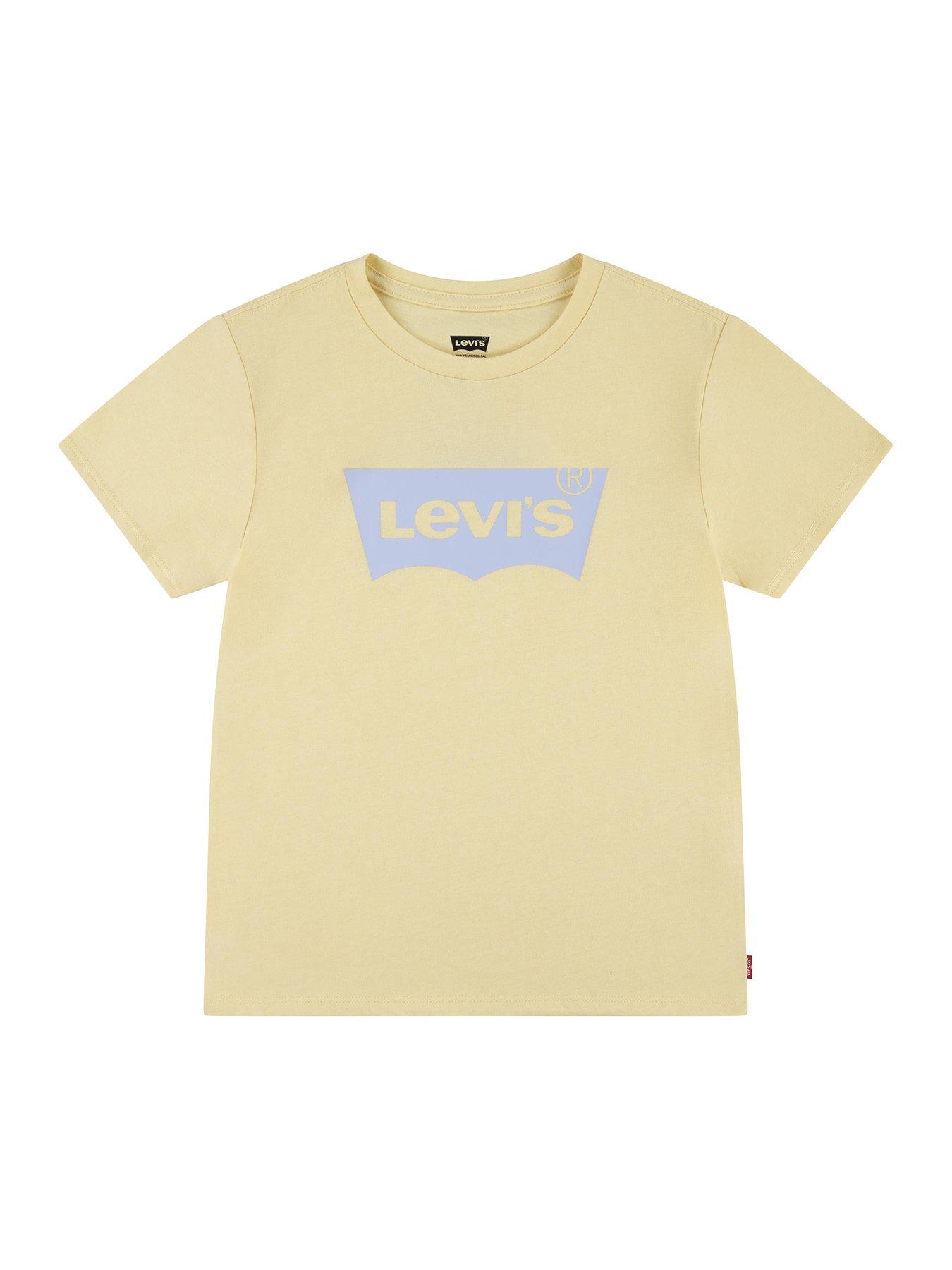 Image 1 of 4 of Levi's Girls Short Sleeve Batwing T-Shirt - Yellow