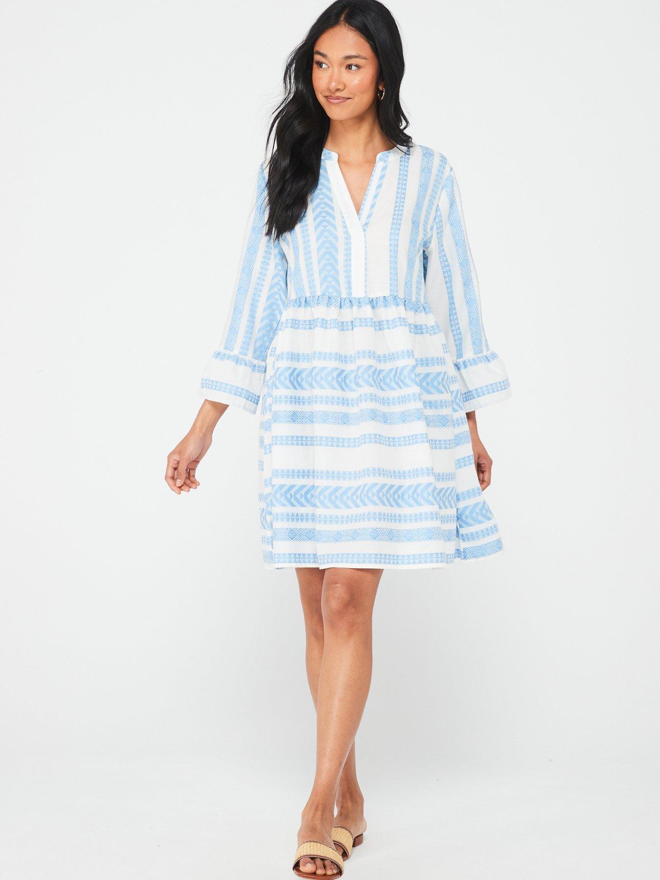 jdy-v-neck-frill-sleeve-mini-dress-bluewhiteback