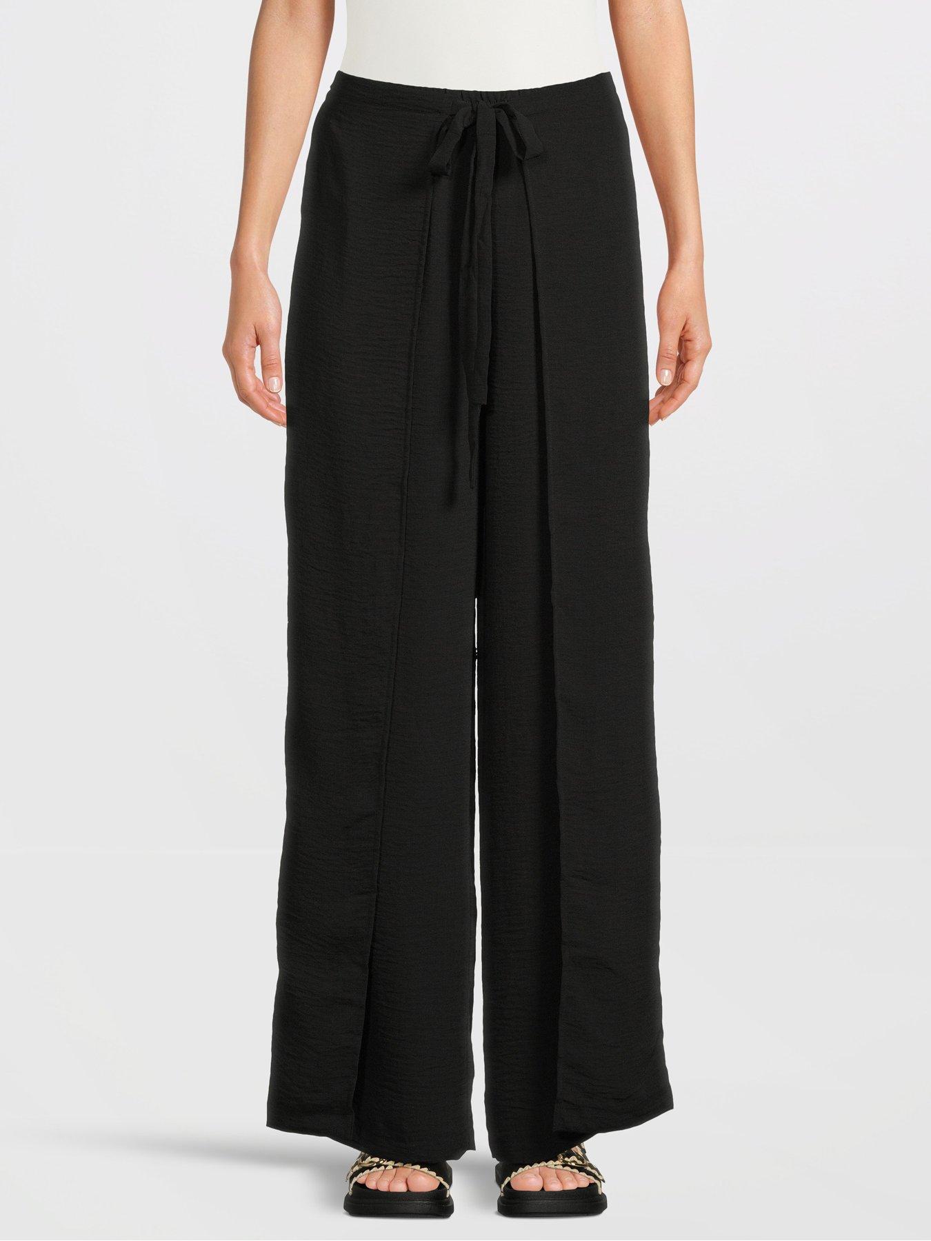 Image of JDY High Waist Tie Trousers - Black