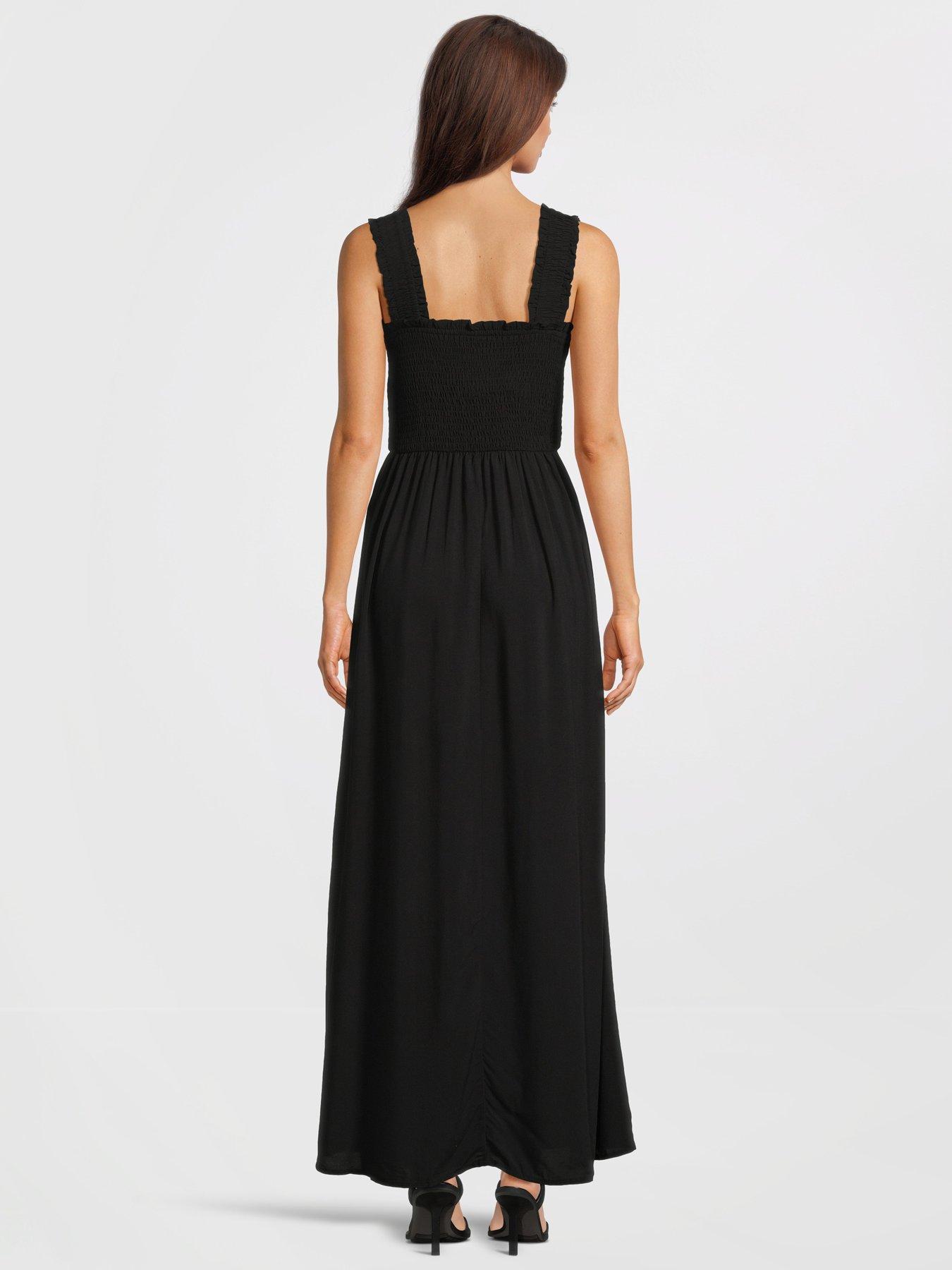 jdy-ruched-maxi-dress-blackstillFront