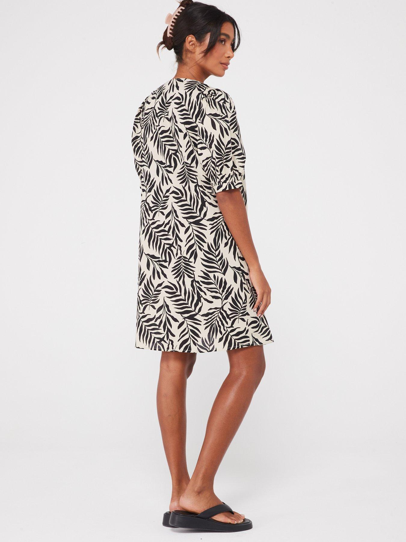 jdy-printed-mini-dress-beigestillFront