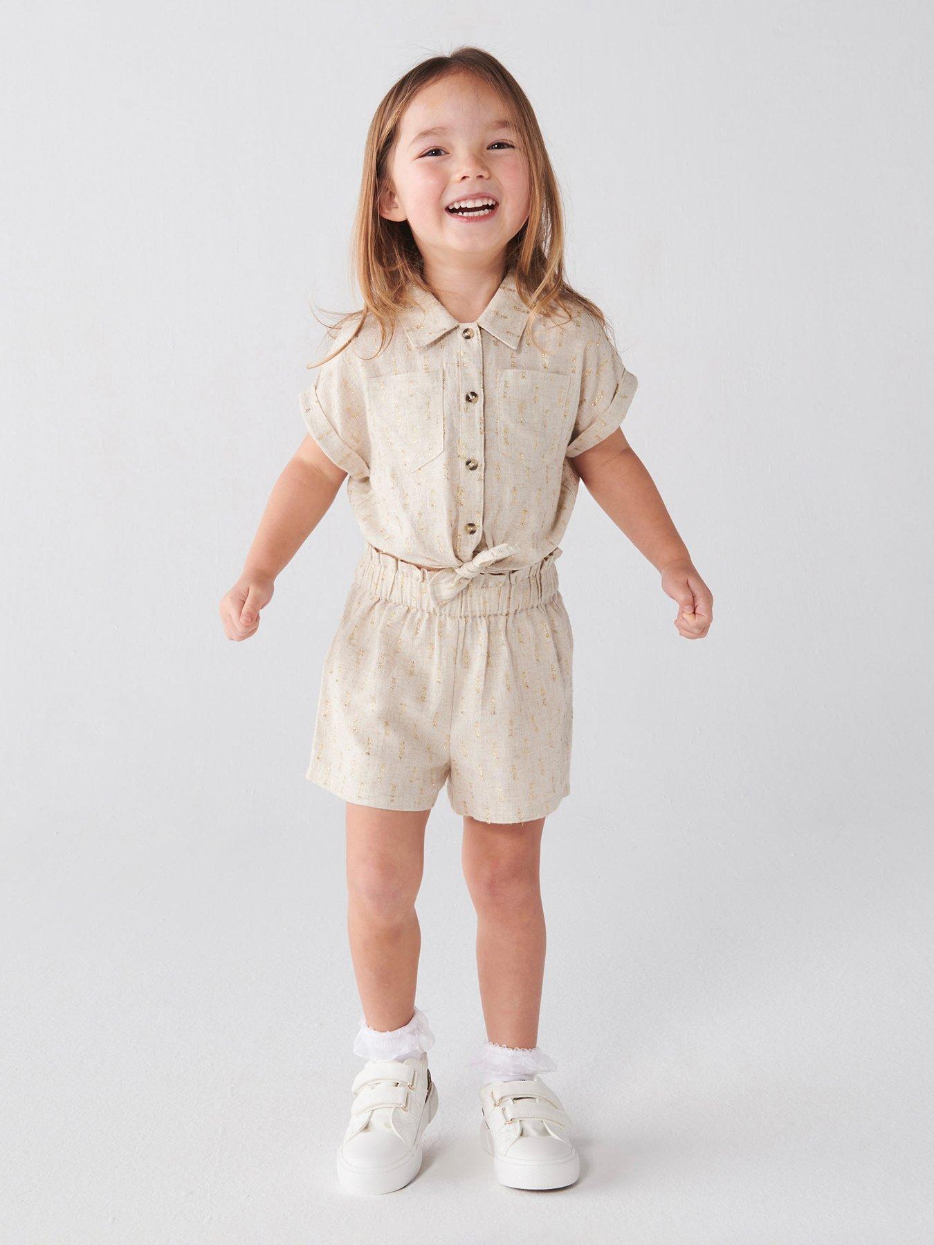 river-island-mini-mini-girls-linen-tie-front-set-beige