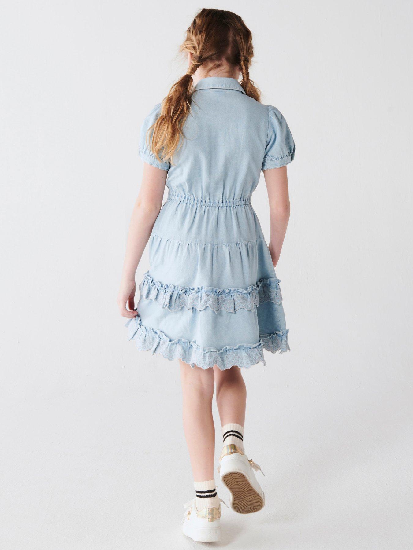 river-island-girls-denim-tiered-shirt-dress-blueoutfit