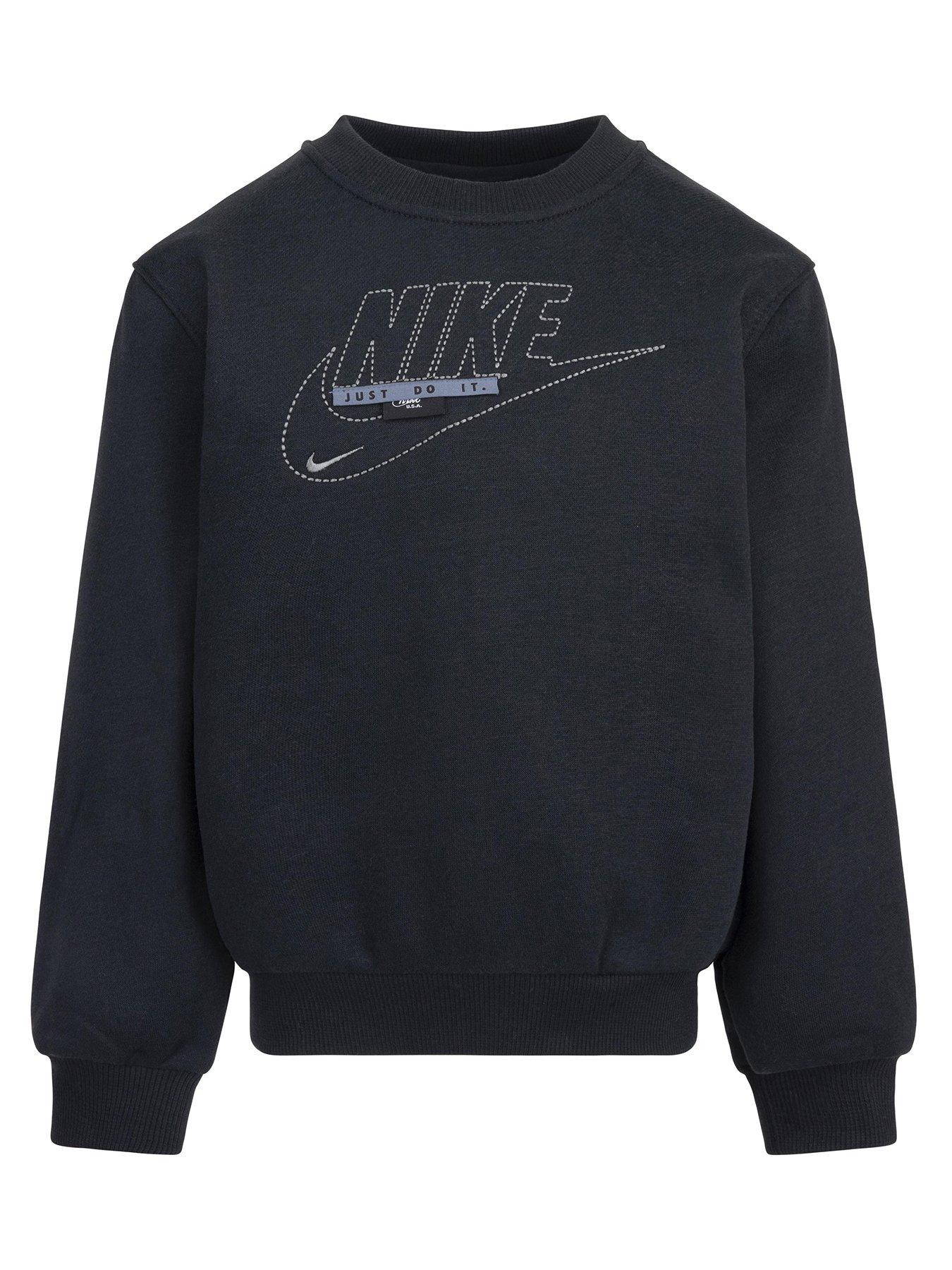 nike-kids-boys-club-crew-sweat-blackfront