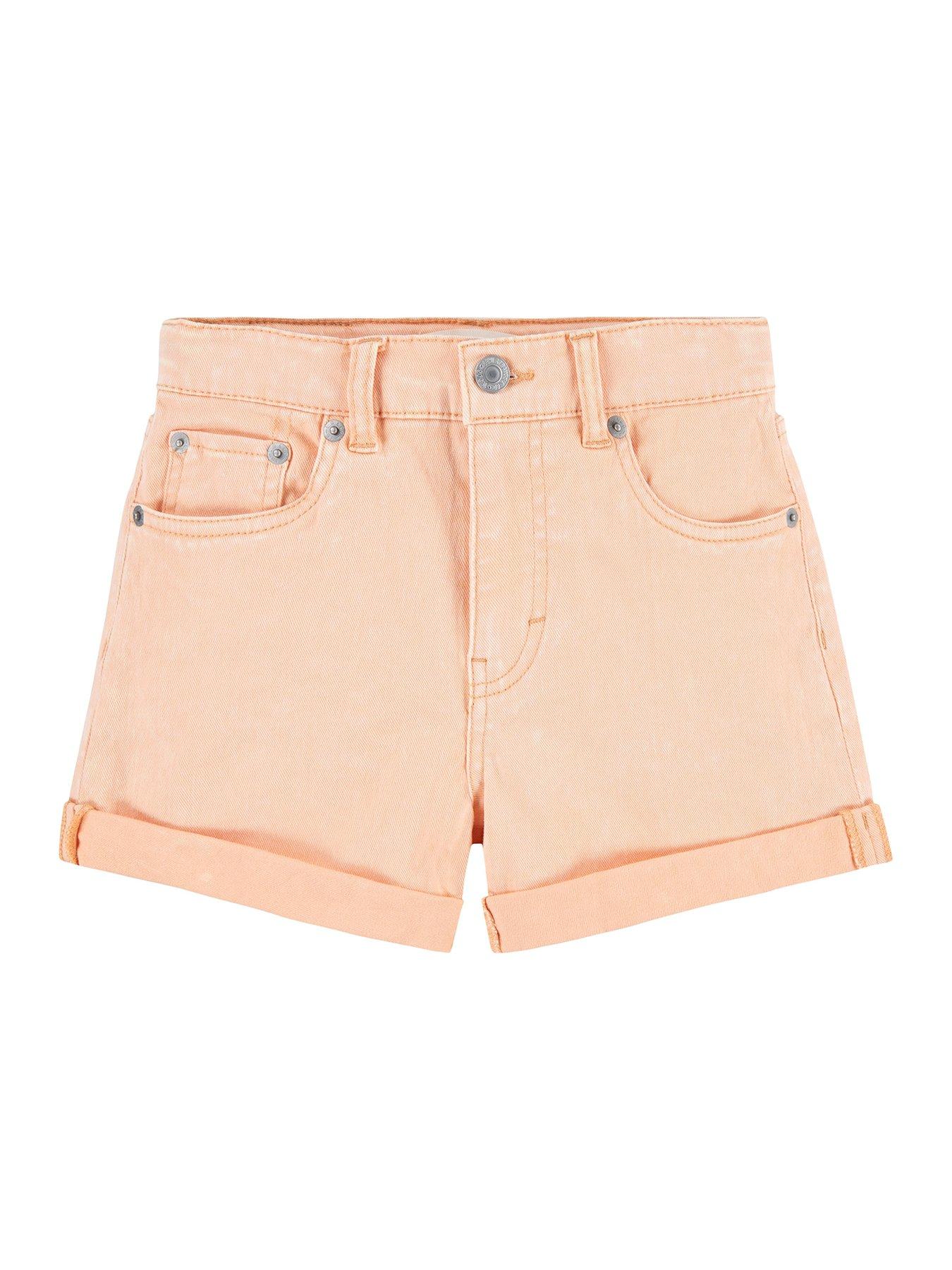 levis-girls-twill-mini-mom-roll-cuff-shorts-coral-sands