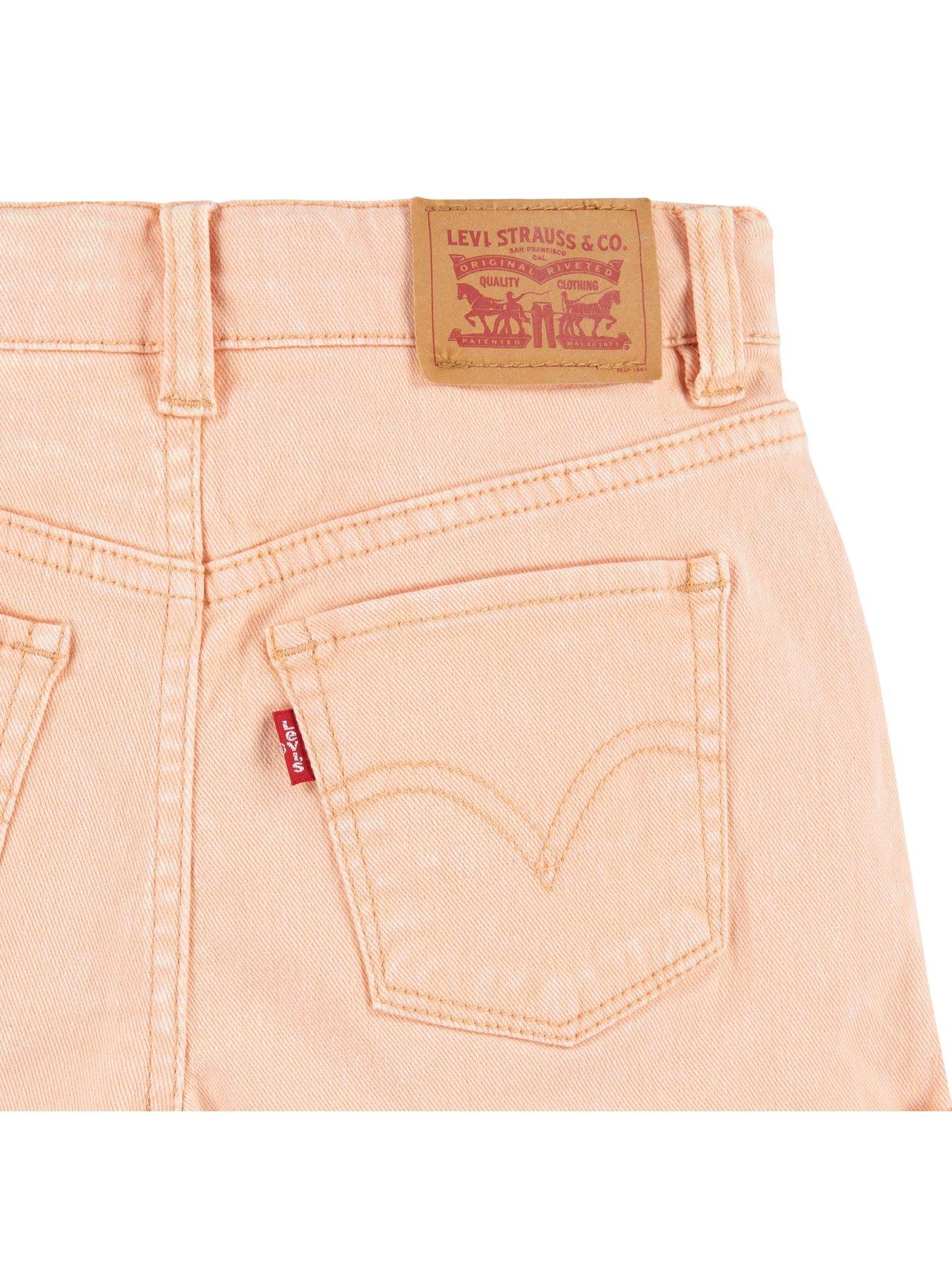 levis-girls-twill-mini-mom-roll-cuff-shorts-coral-sandsdetail