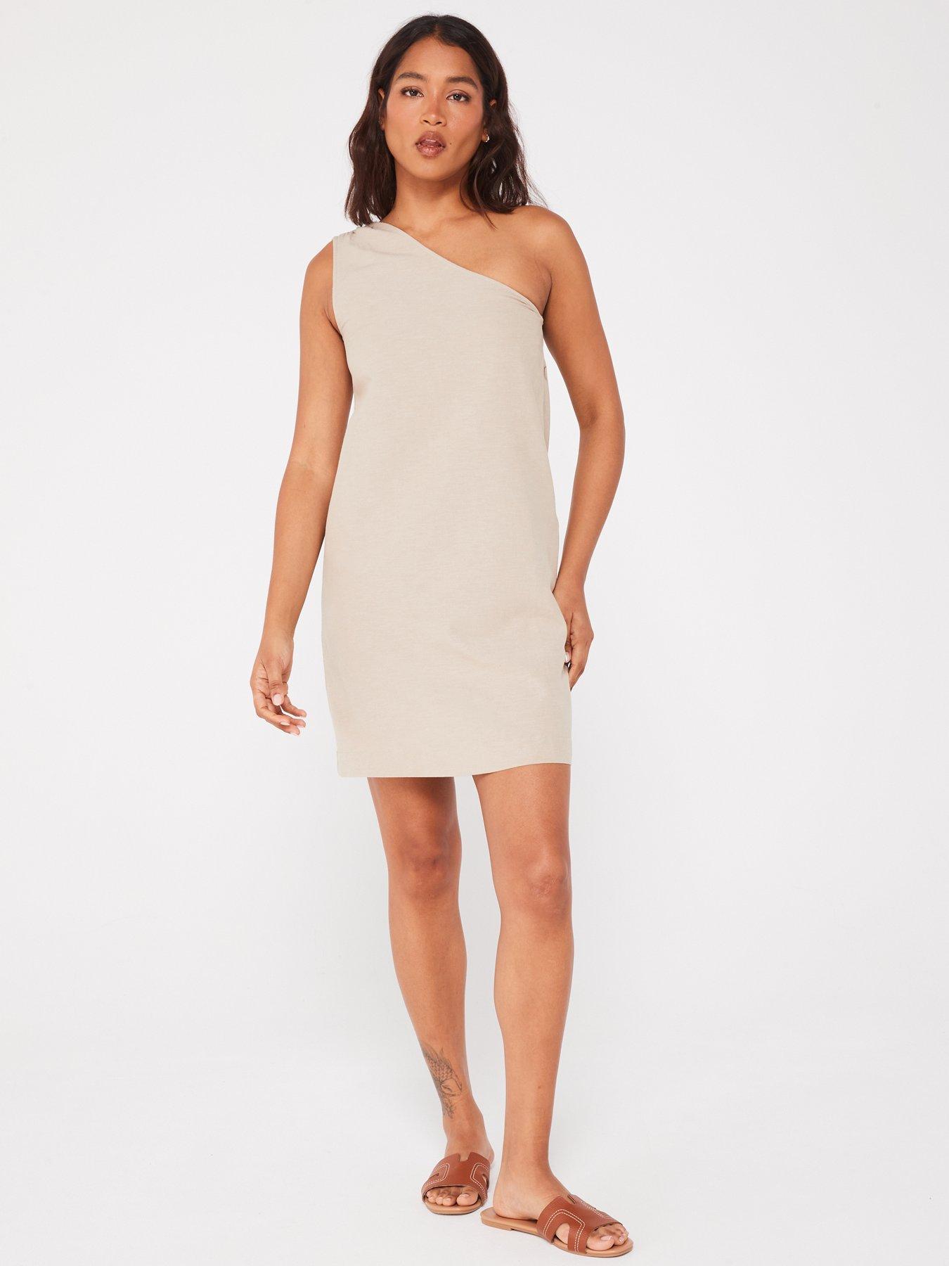 jjxx-one-shoulder-linen-a-line-mini-dress-beigeback