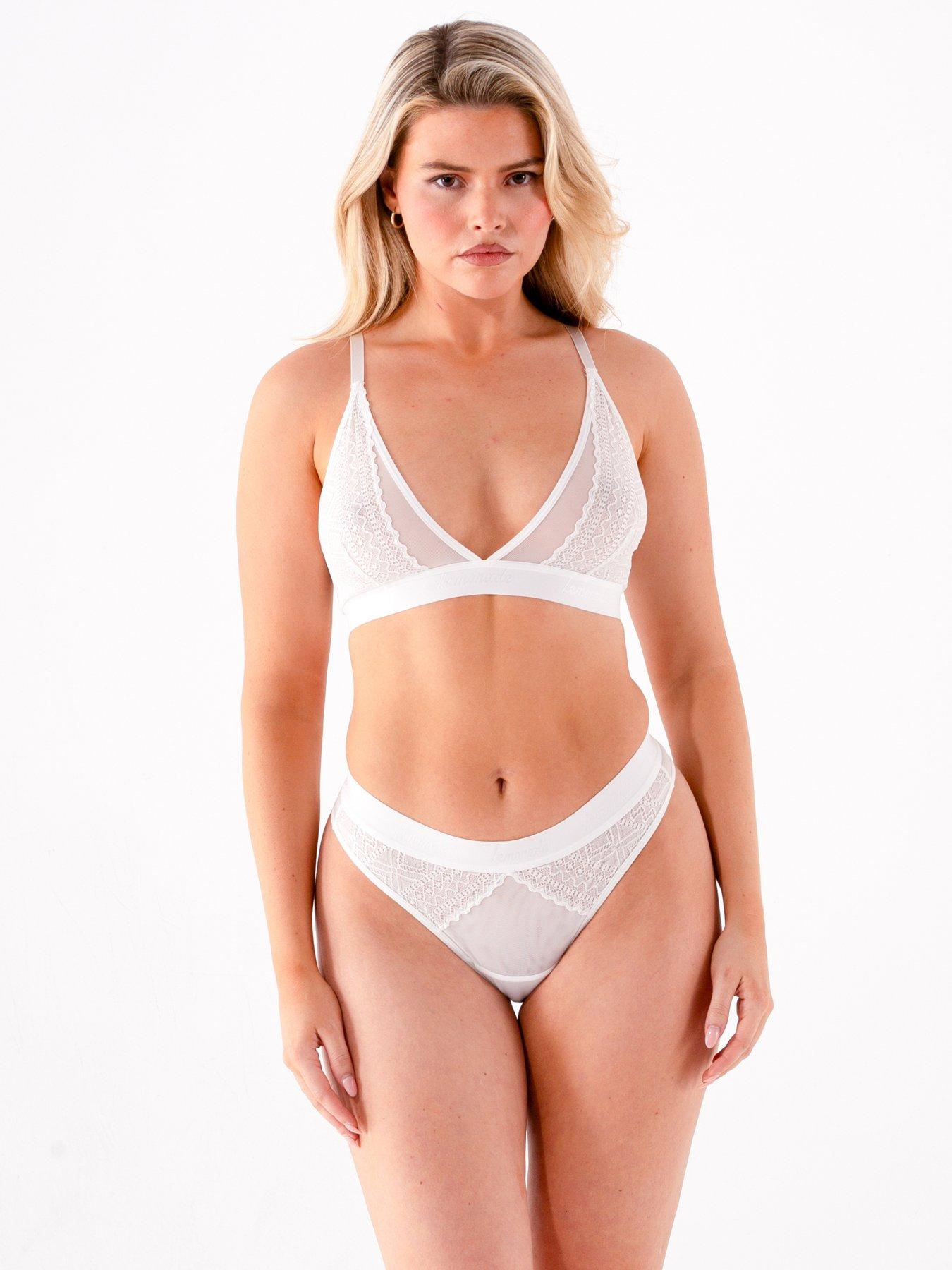 Lemonade The Diamond Lace Bralette - White