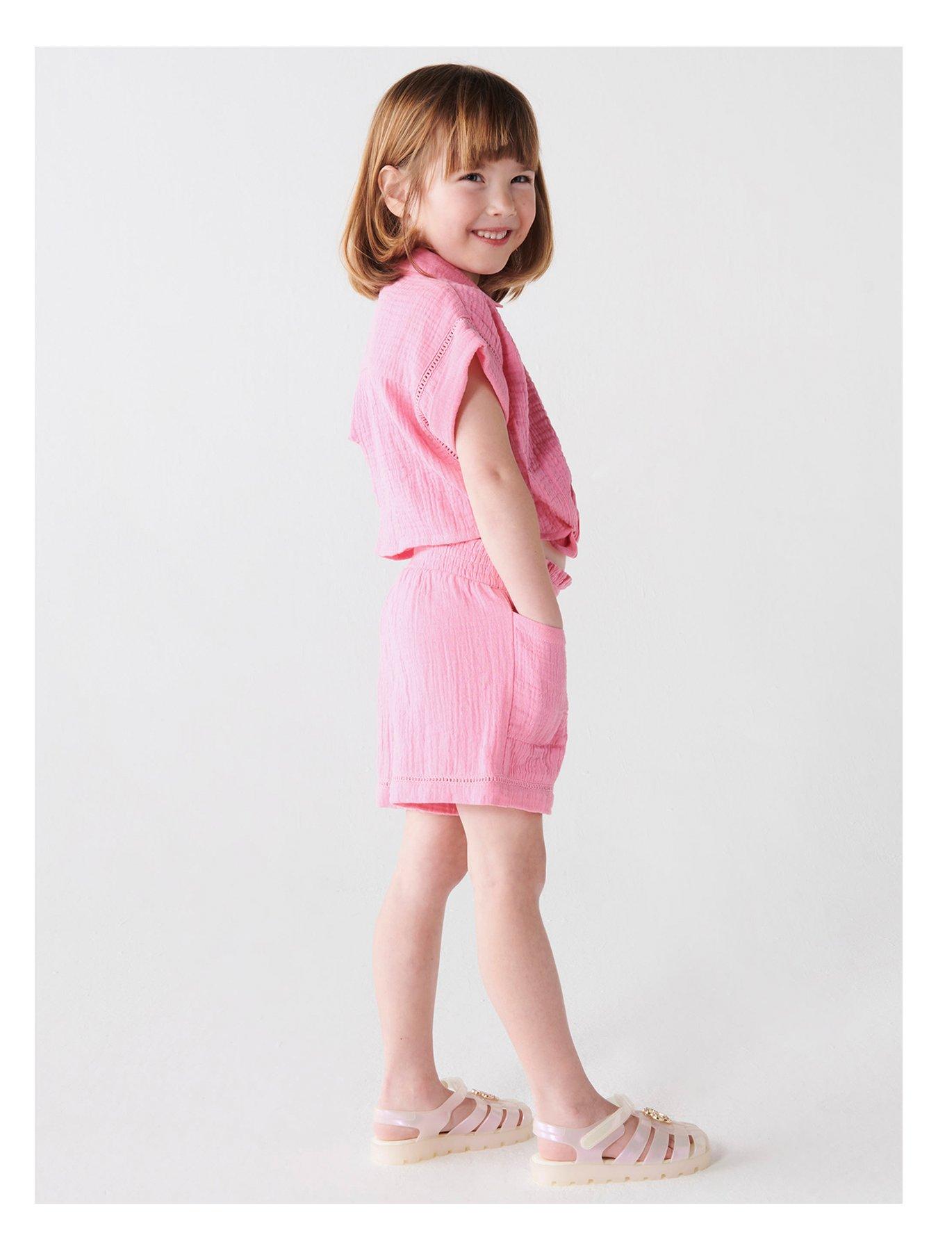 river-island-mini-mini-girls-textured-tie-up-top-set-pinkback