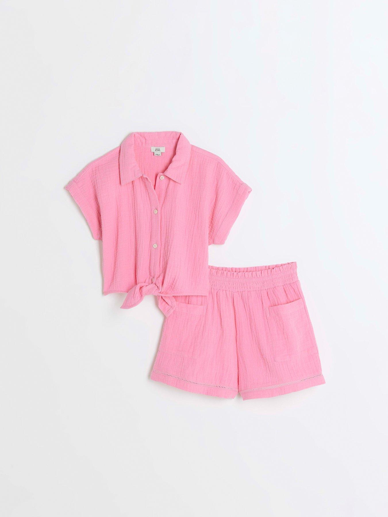 river-island-girls-textured-tie-up-top-set-pinkback