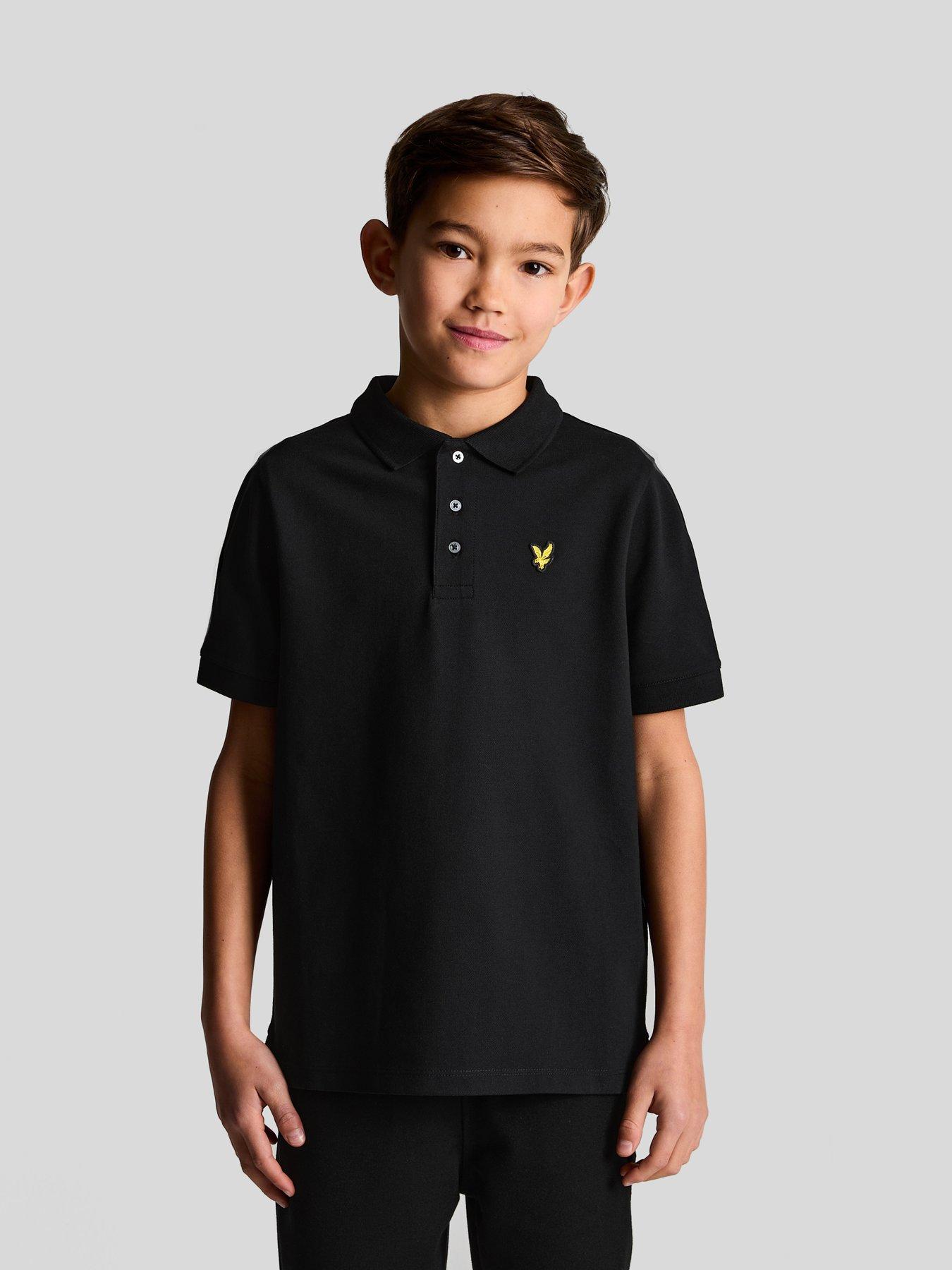 lyle-scott-boys-short-sleeve-polo-shirt-blackstillFront