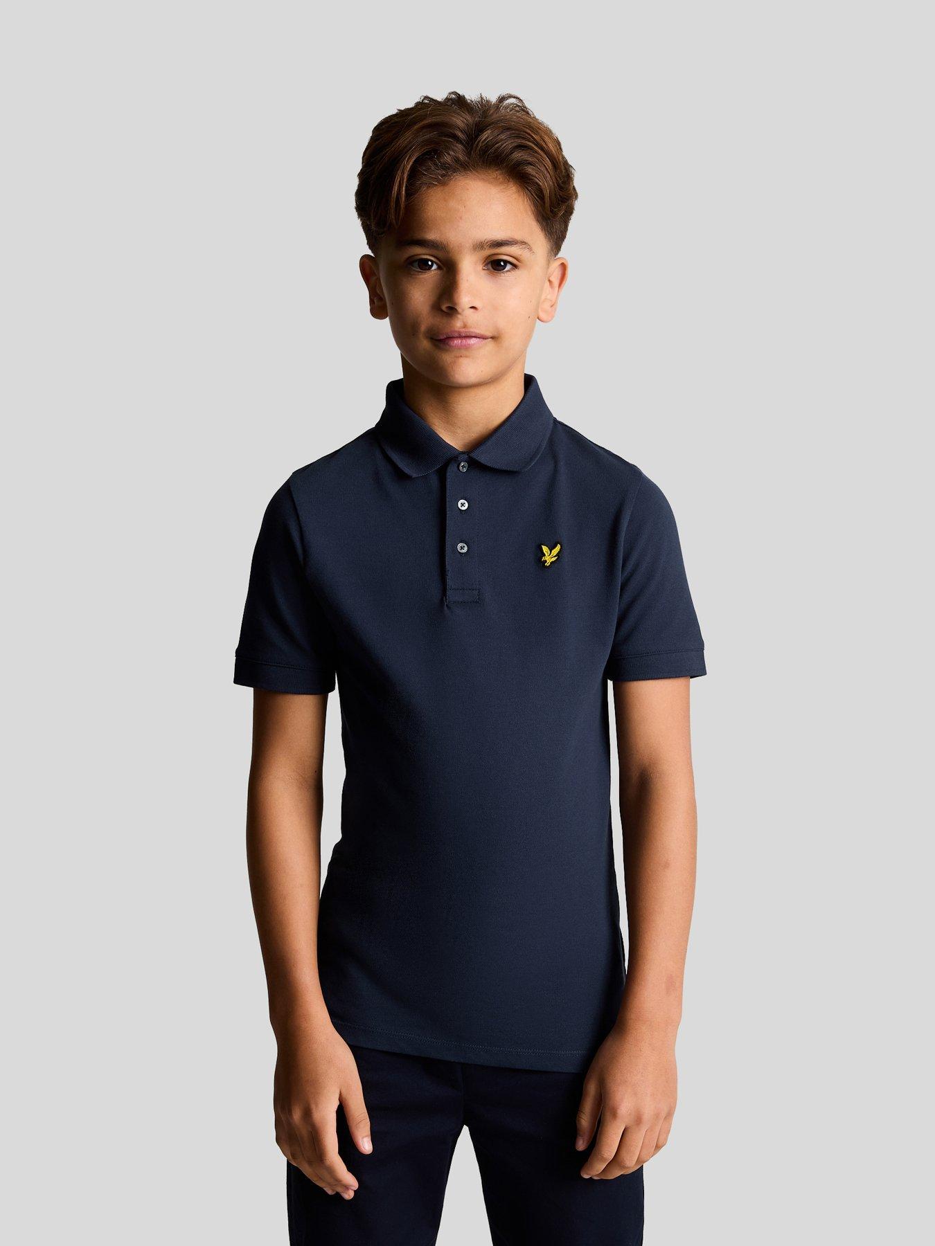 lyle-scott-boys-short-sleeve-polo-shirt-navystillFront