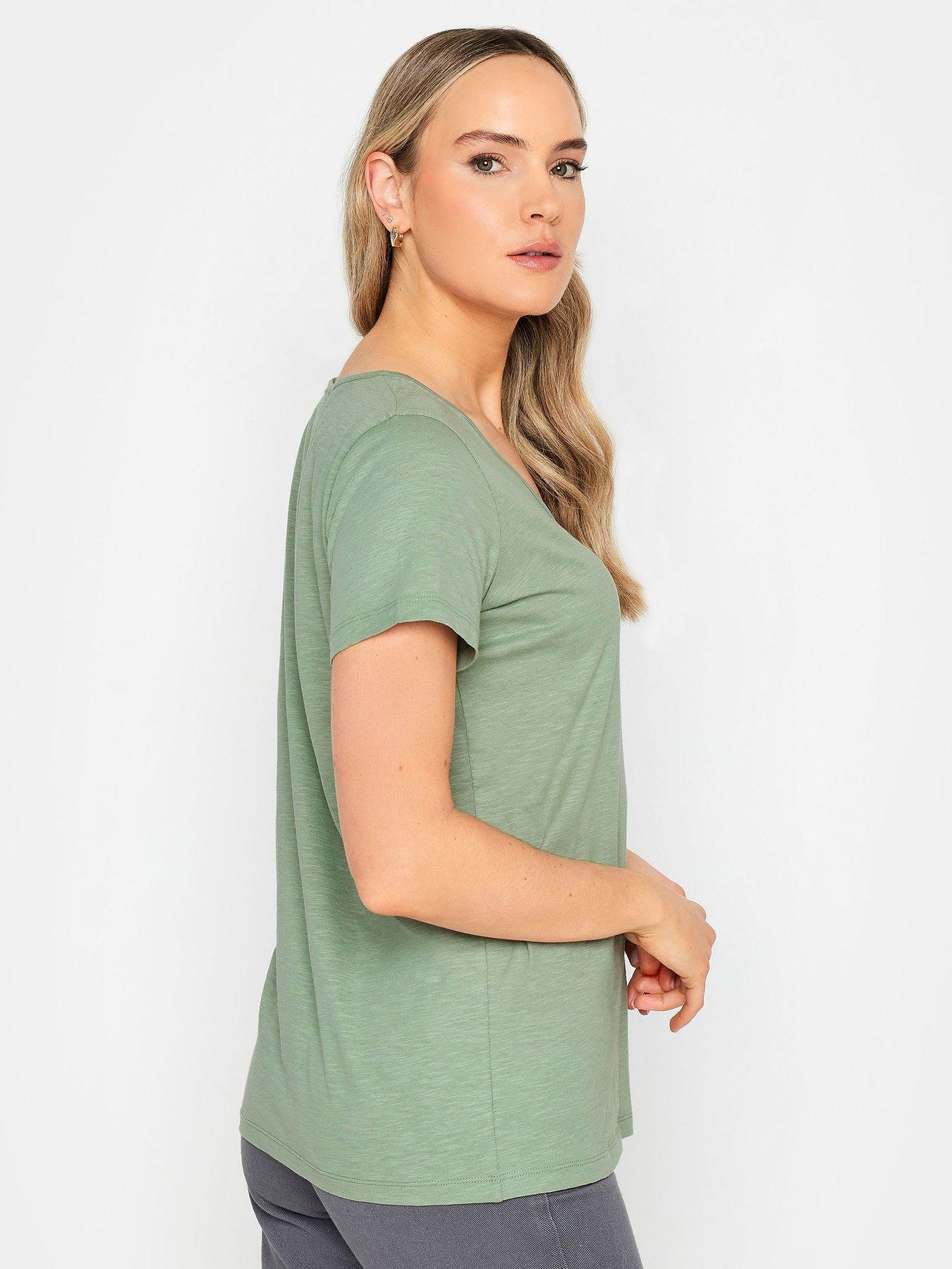 long-tall-sally-tall-3-pack-short-sleeve-v-neck-tee-sage-pink-bluestillFront