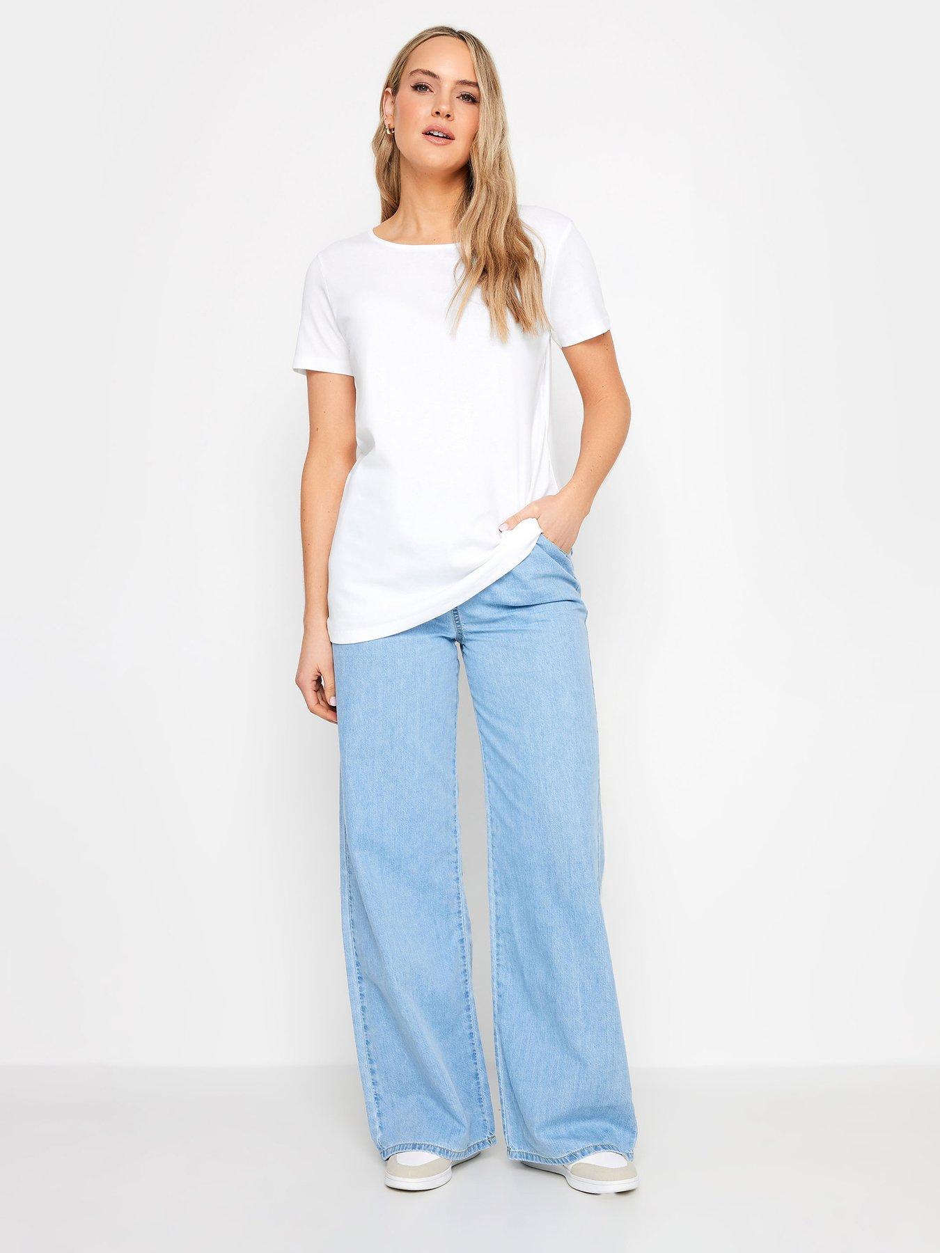 Image 4 of 4 of Long Tall Sally Tall 2 Pack Short Sleeve Scoop Neck Tee - White Black Stripe
