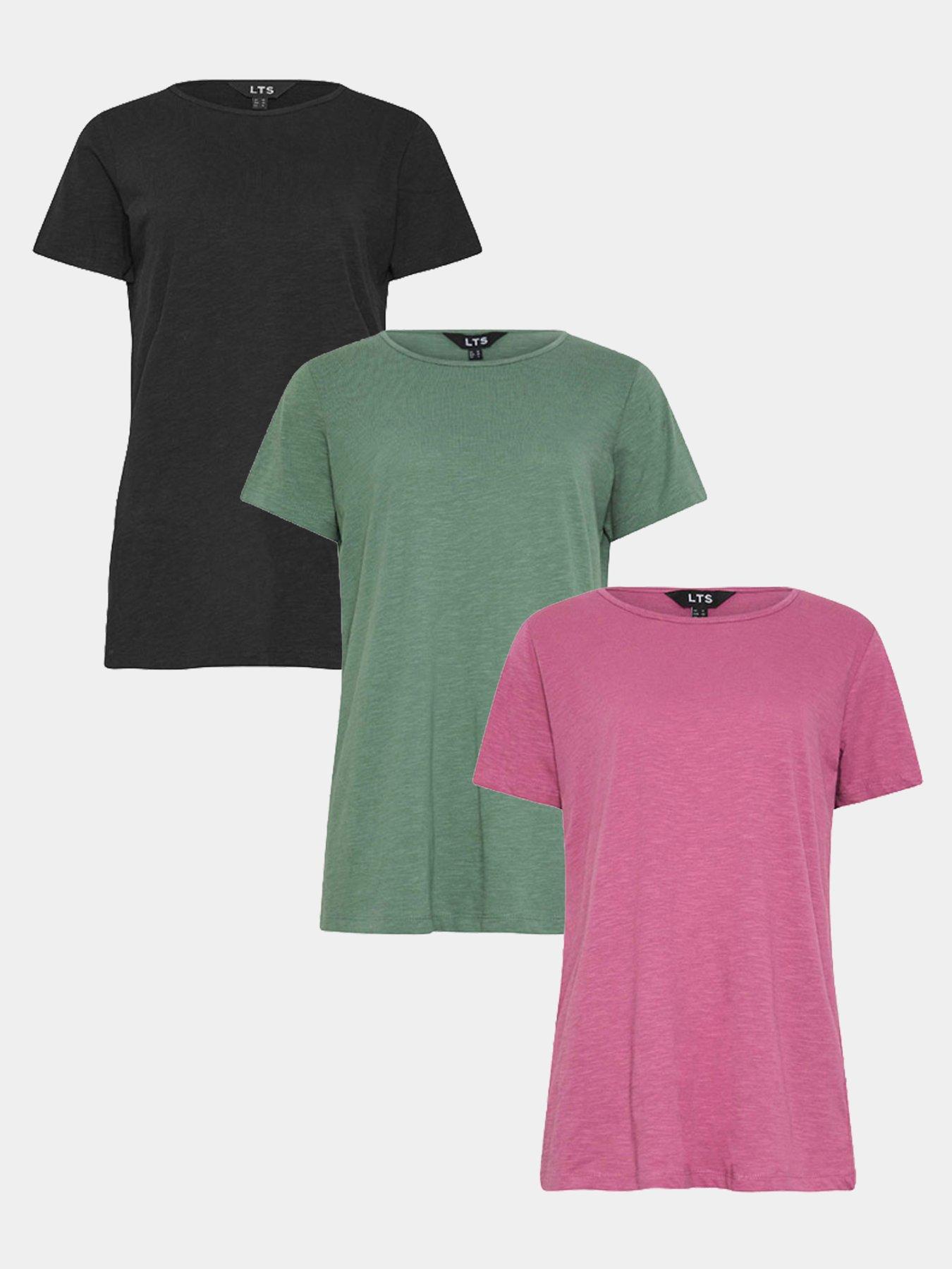 long-tall-sally-tall-3-pk-short-sleeve-scoop-neck-tee-black-khaki-pink