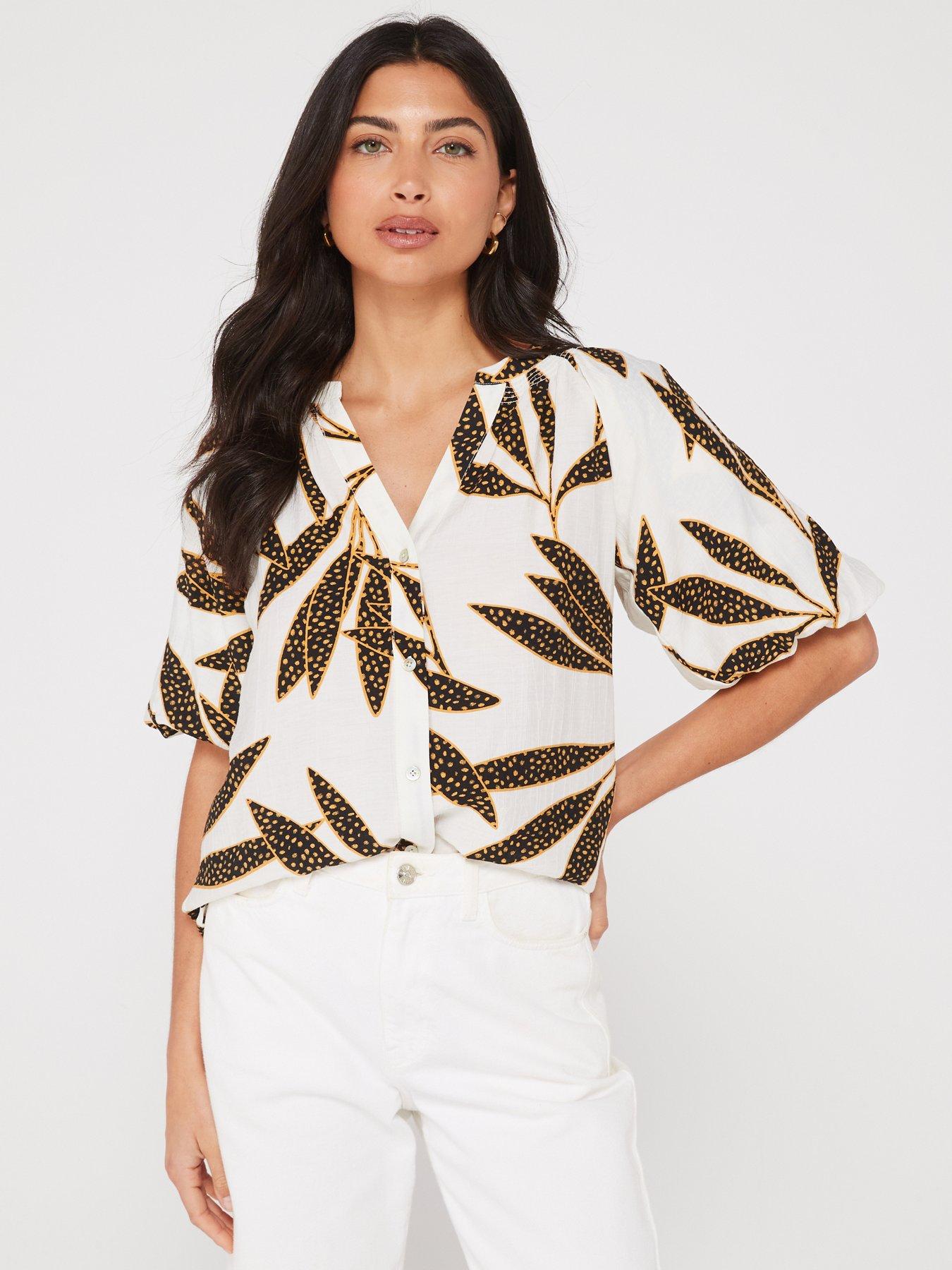 v-by-very-notch-neck-printednbspblouse-white