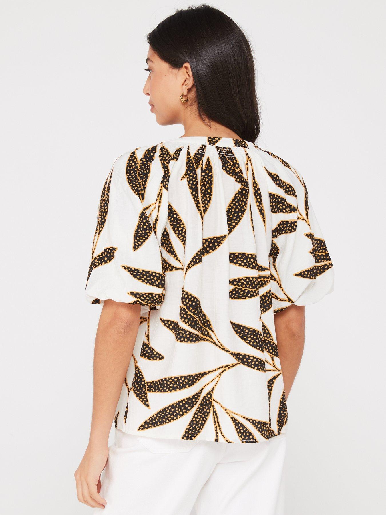 v-by-very-notch-neck-printednbspblouse-whitestillFront