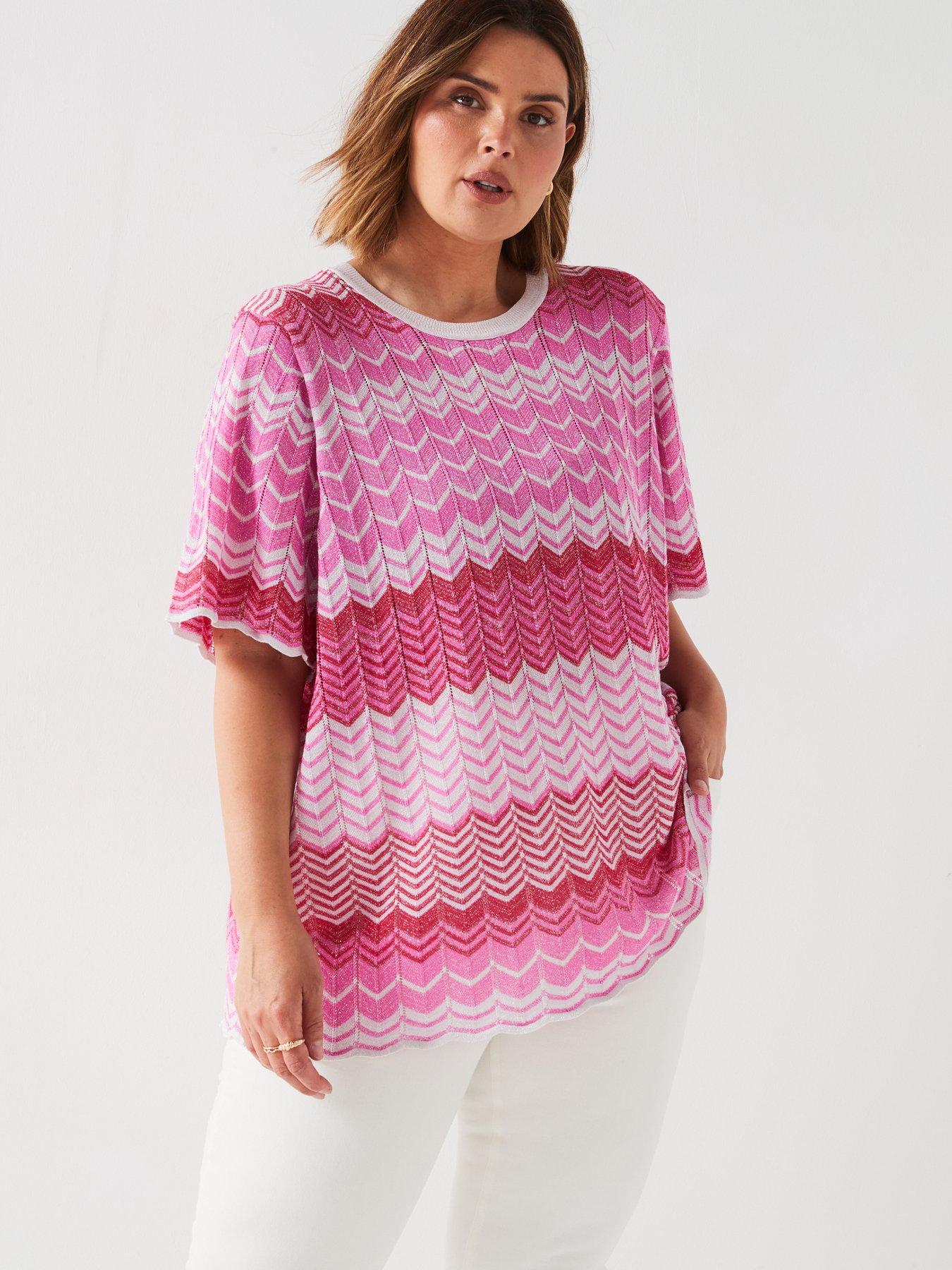 only-curve-knitted-zig-zag-top-pinkdetail