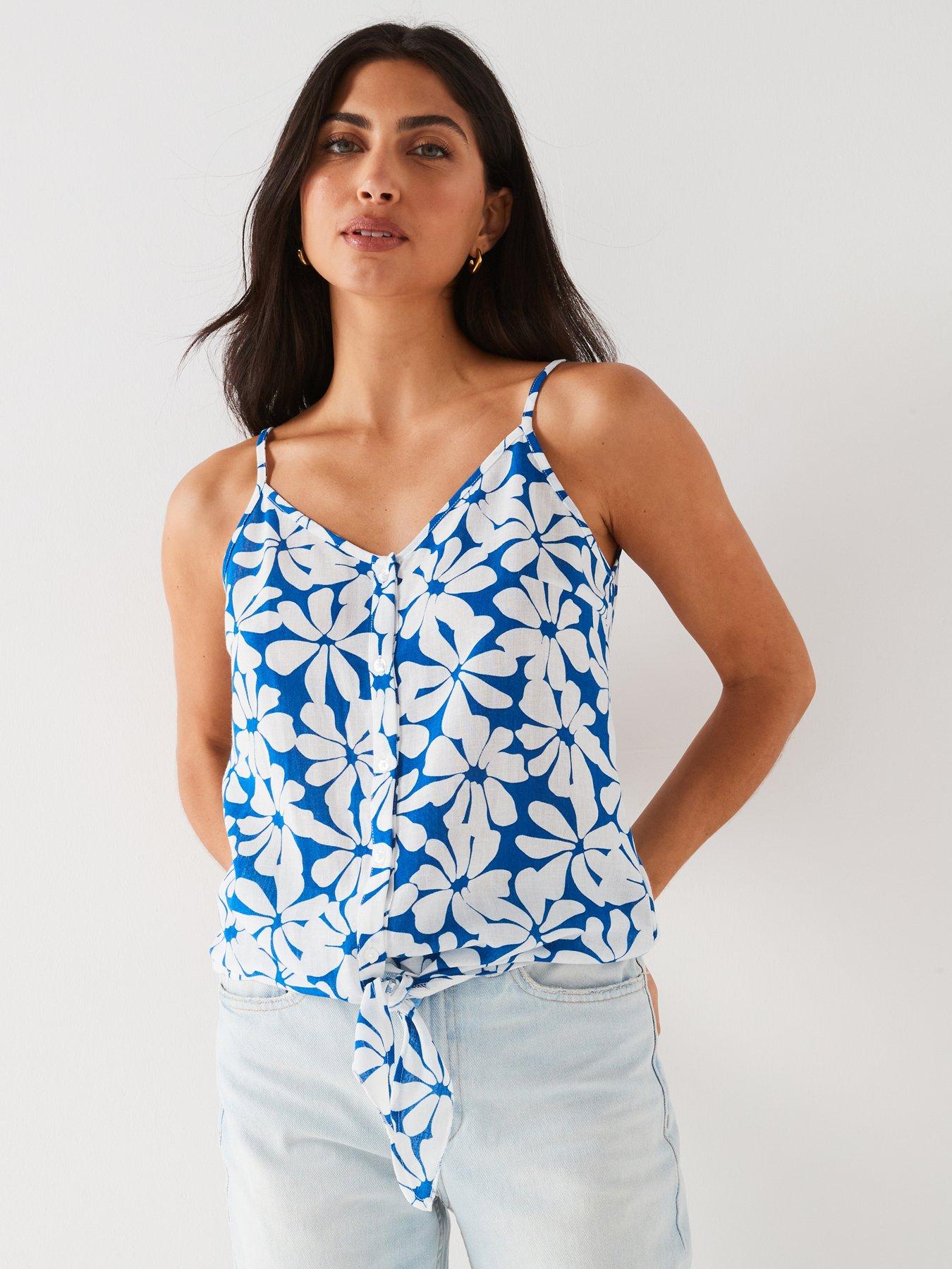 everyday-floral-button-through-cami-bluewhitefront