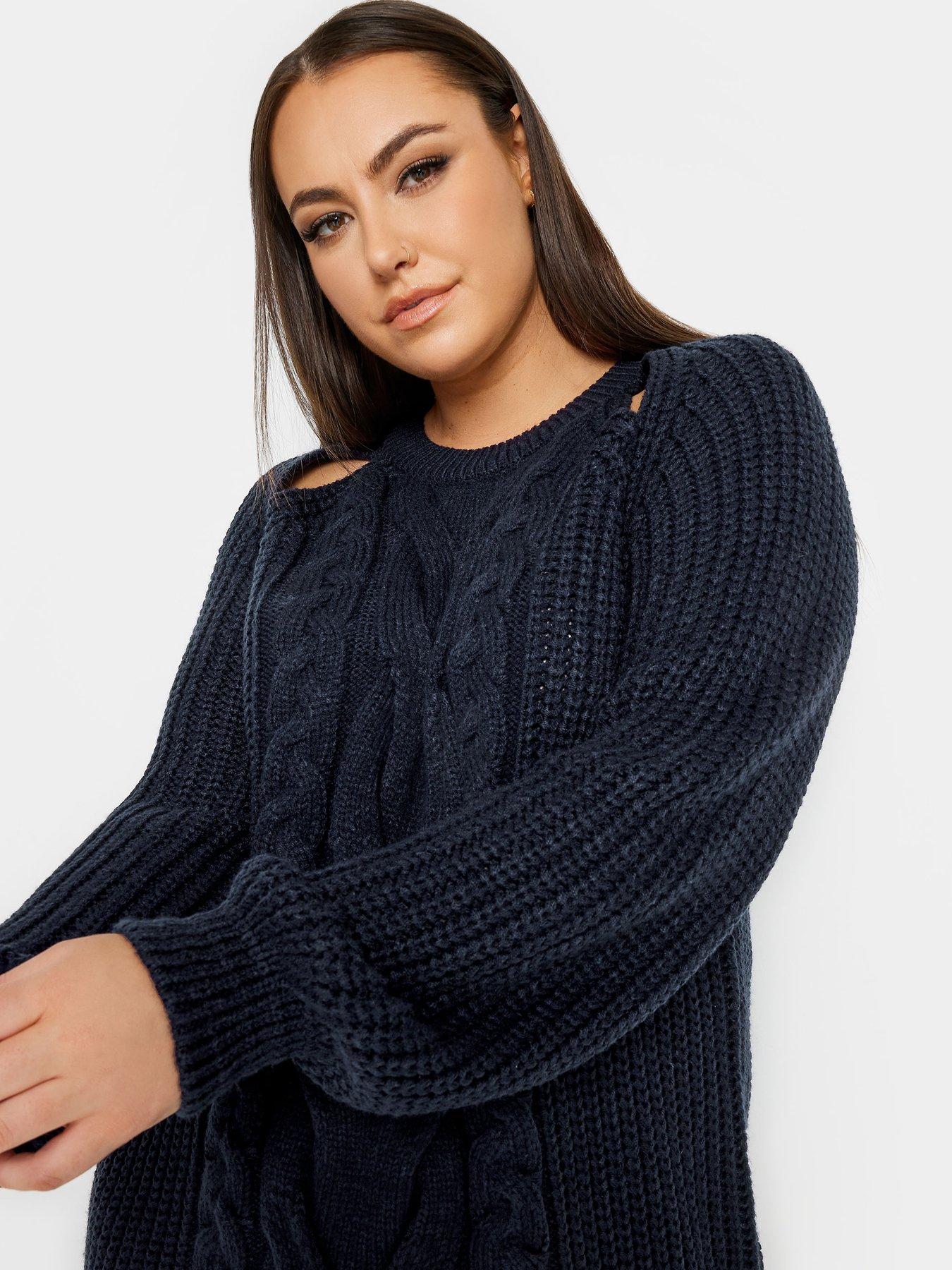 yours-curve-cable-cut-out-jumper-blueoutfit