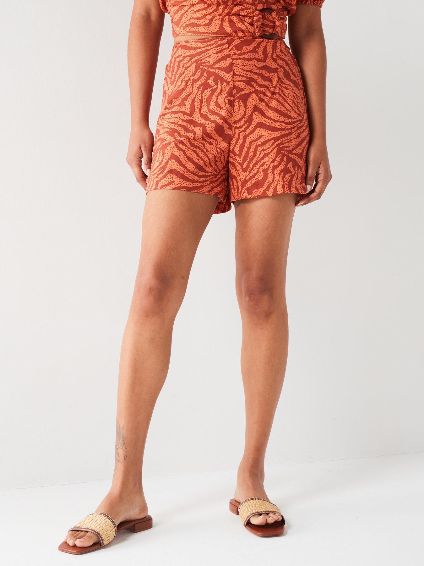 v-by-very-printed-shorts-co-ord-orange