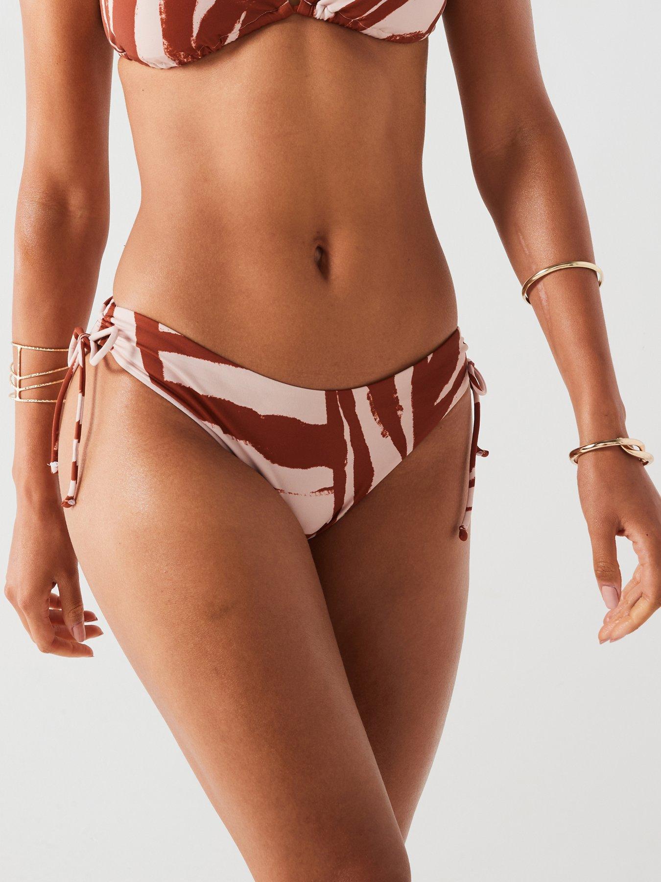 Image 1 of 5 of Only Tie Side Bikini Bottoms - Brown