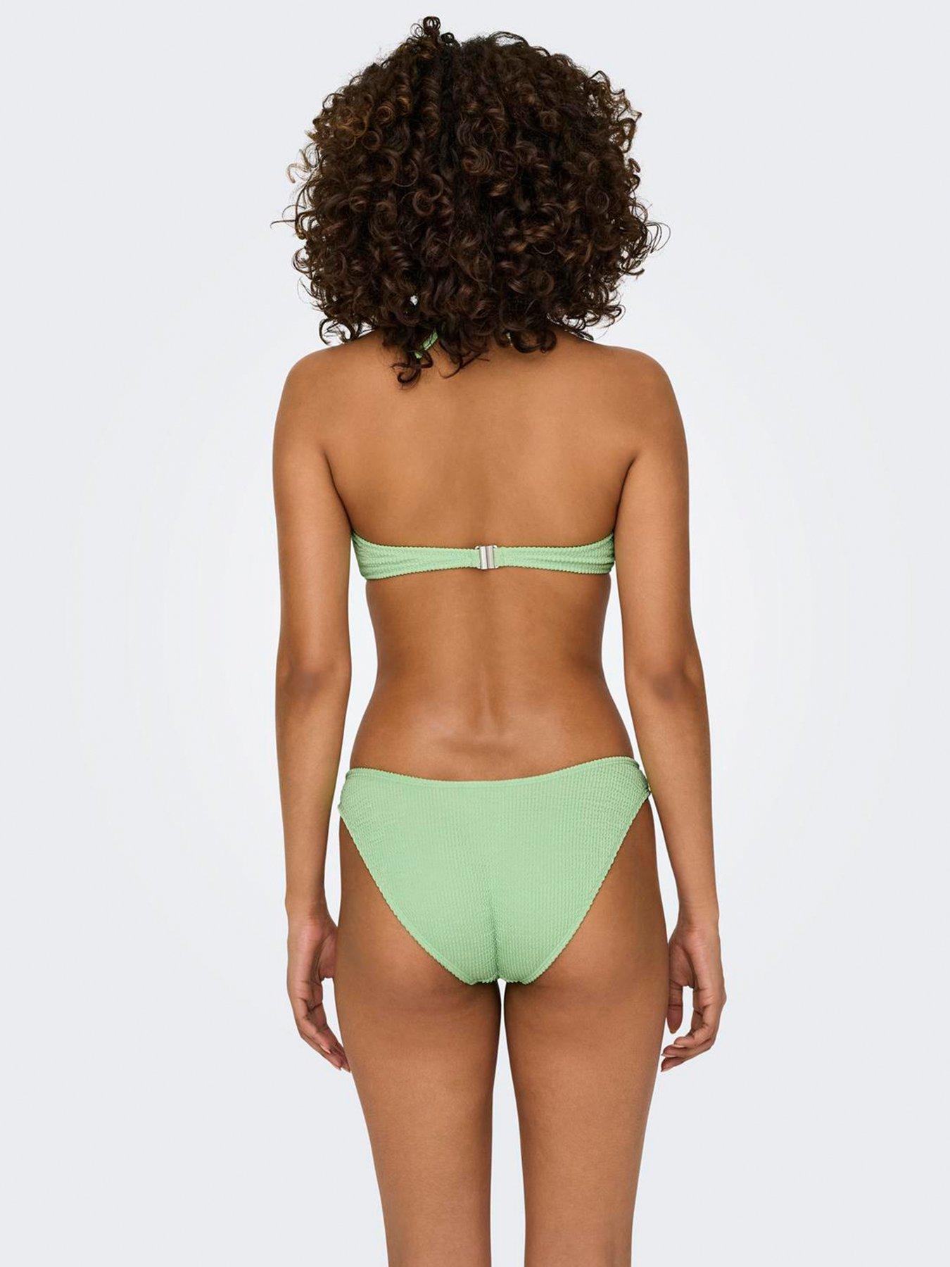 only-textured-bandeau-bikini-top-greenstillFront