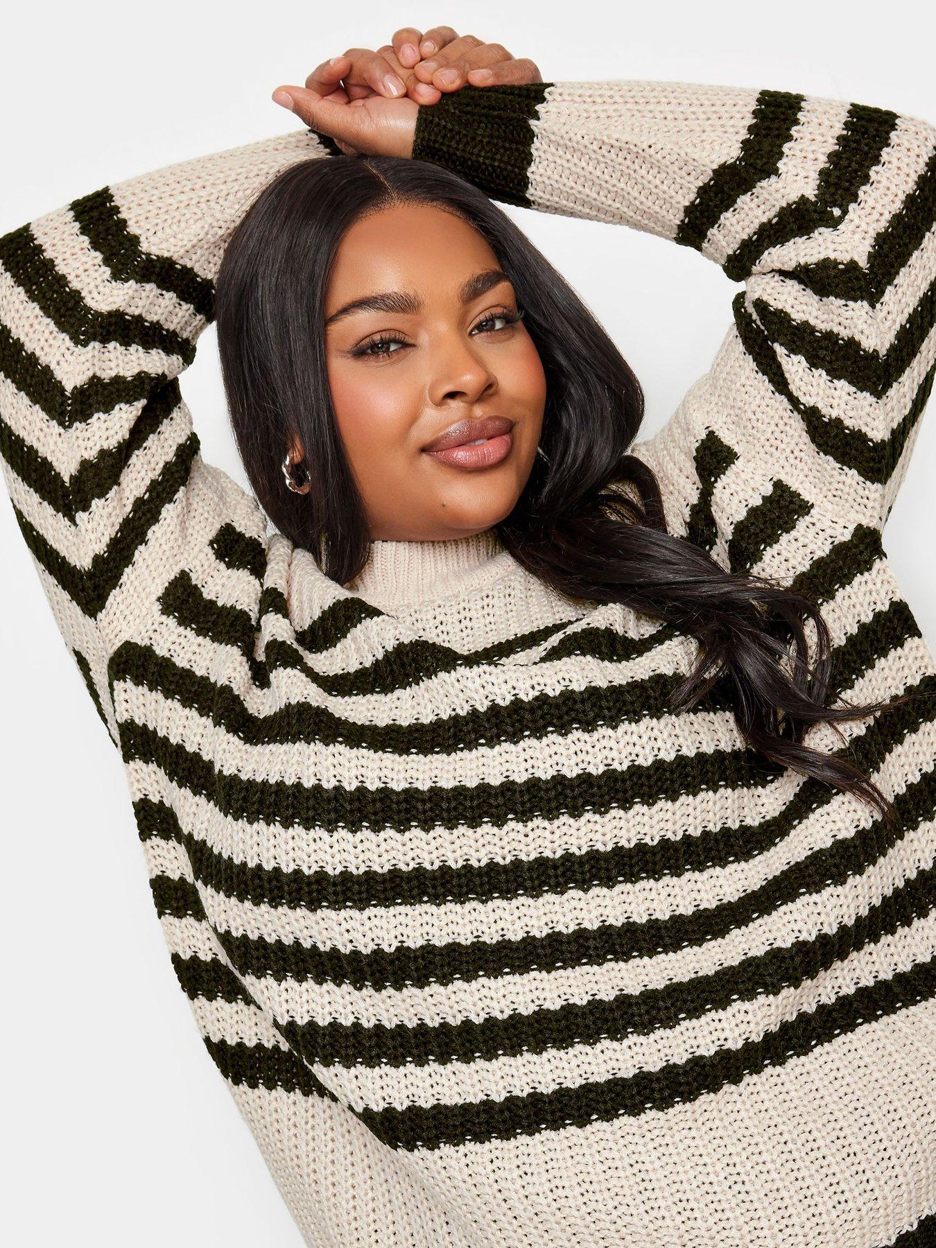 yours-curve-chunky-knit-stripe-jumper--nbspnaturaloutfit